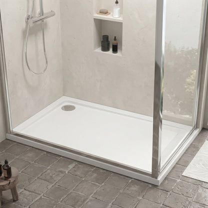 [BETR018] Premium Rectangular Shower Tray, 40mm Profile, White - Choice of Size - Silo