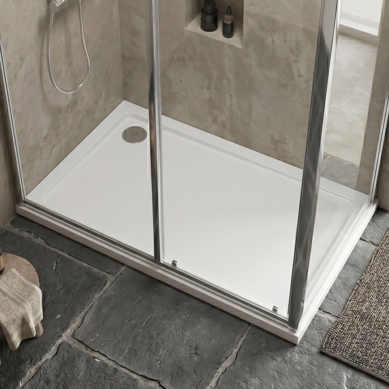[BETR019] Premium Rectangular Shower Tray, 40mm Profile, White - Choice of Size - Silo