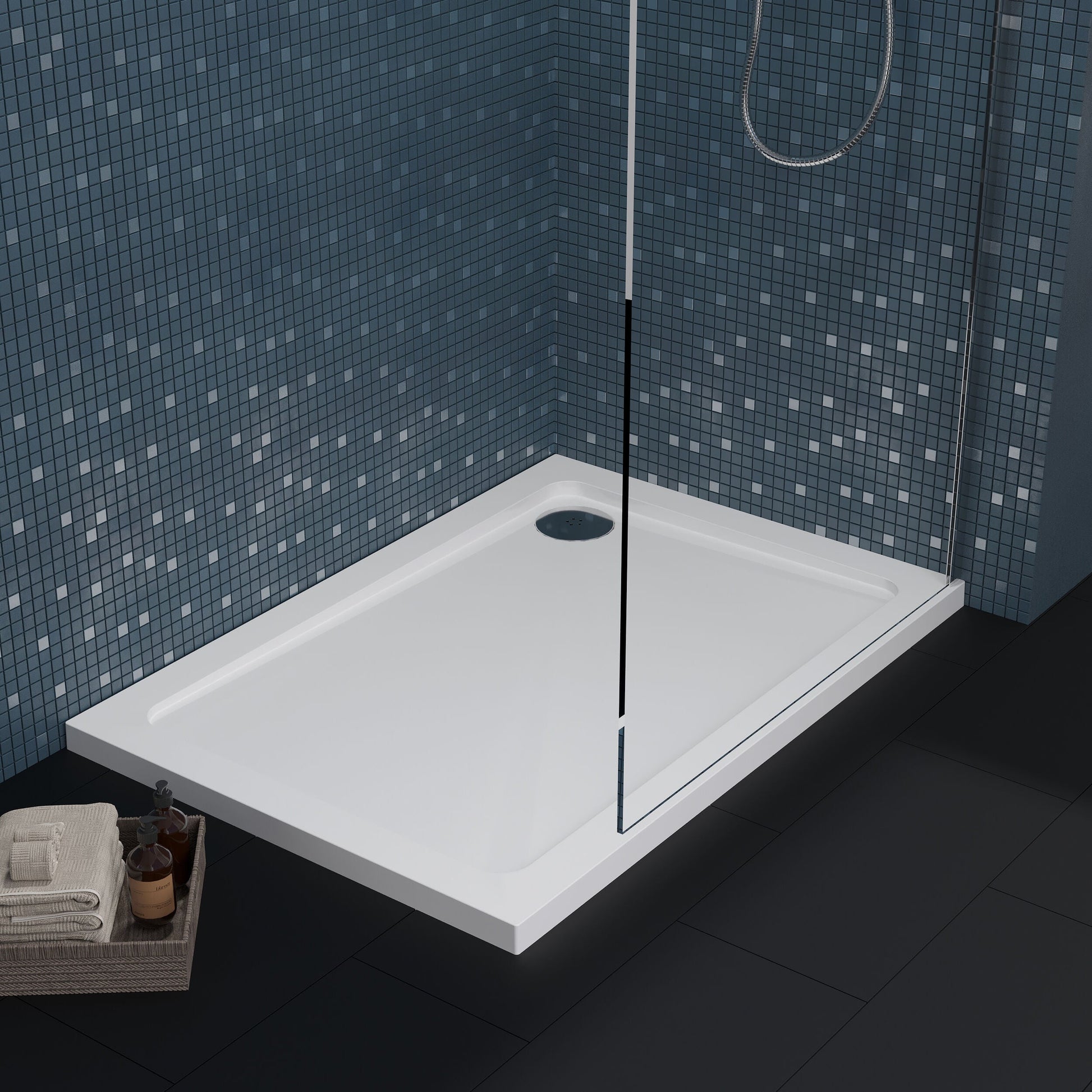 [BETR021] Balterley Shower Tray Modern Rectangular 40mm Profile Slimline, White or Grey - Multiple Sizes Available - Lifestyle 1
