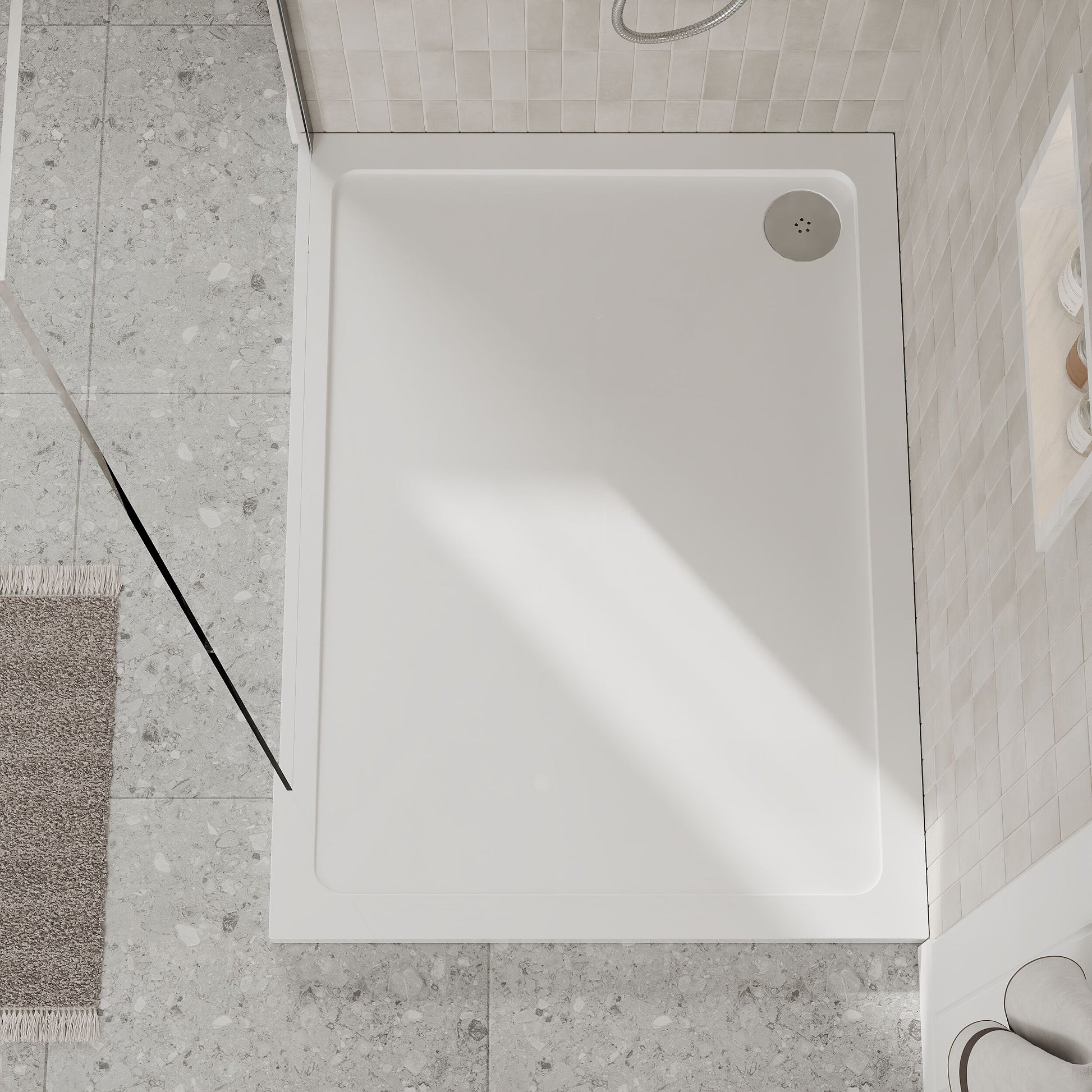 [BETR024] Balterley Shower Tray Modern Rectangular 40mm Profile Slimline, White or Grey - Multiple Sizes Available - Lifestyle 1