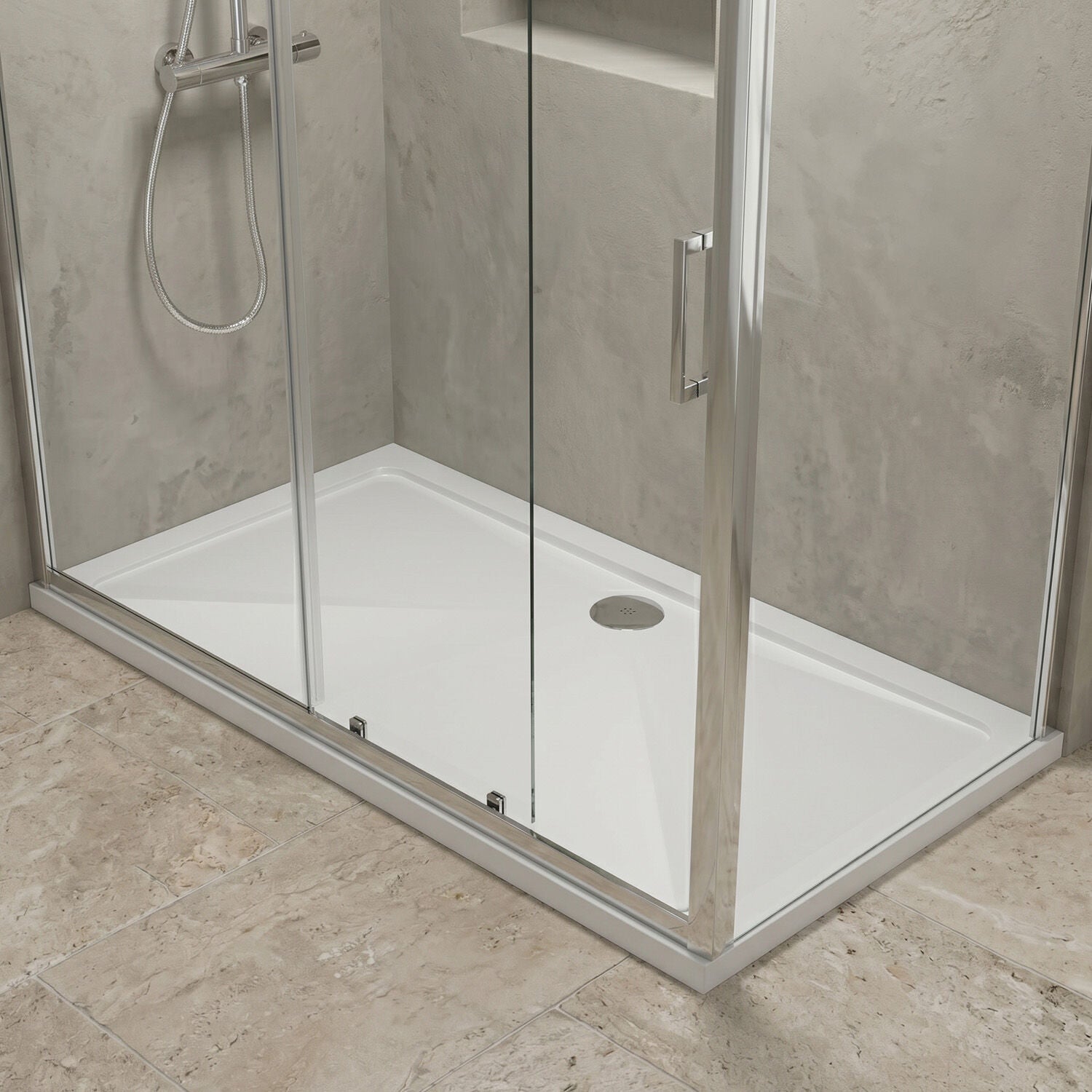[BETR025] Premium Rectangular Shower Tray, 40mm Profile, White - Choice of Size - Silo