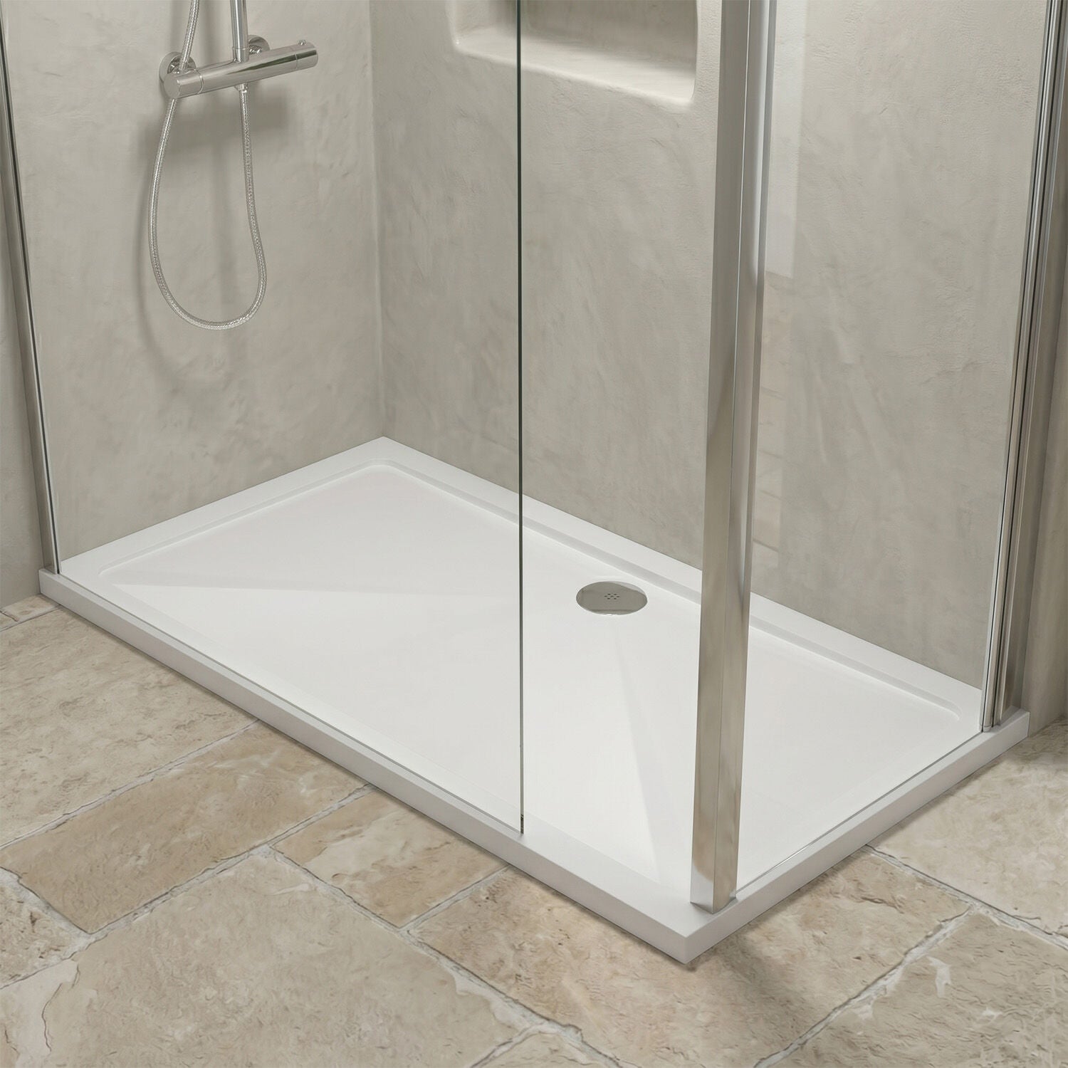 [BETR032] Premium Rectangular Shower Tray, 40mm Profile, White - Choice of Size - Silo