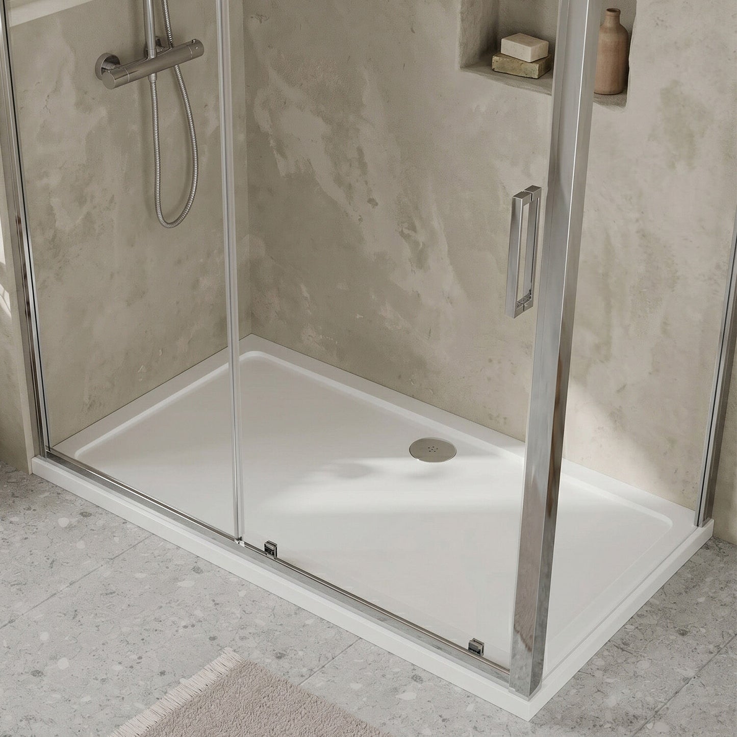 [BETR033] Premium Rectangular Shower Tray, 40mm Profile, White - Choice of Size - Silo