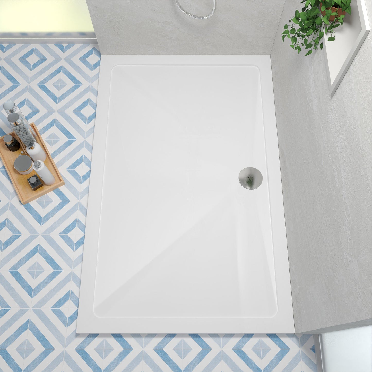 [BETR034] Balterley Shower Tray Modern Rectangular 40mm Profile Slimline, White or Grey - Multiple Sizes Available - Lifestyle 1