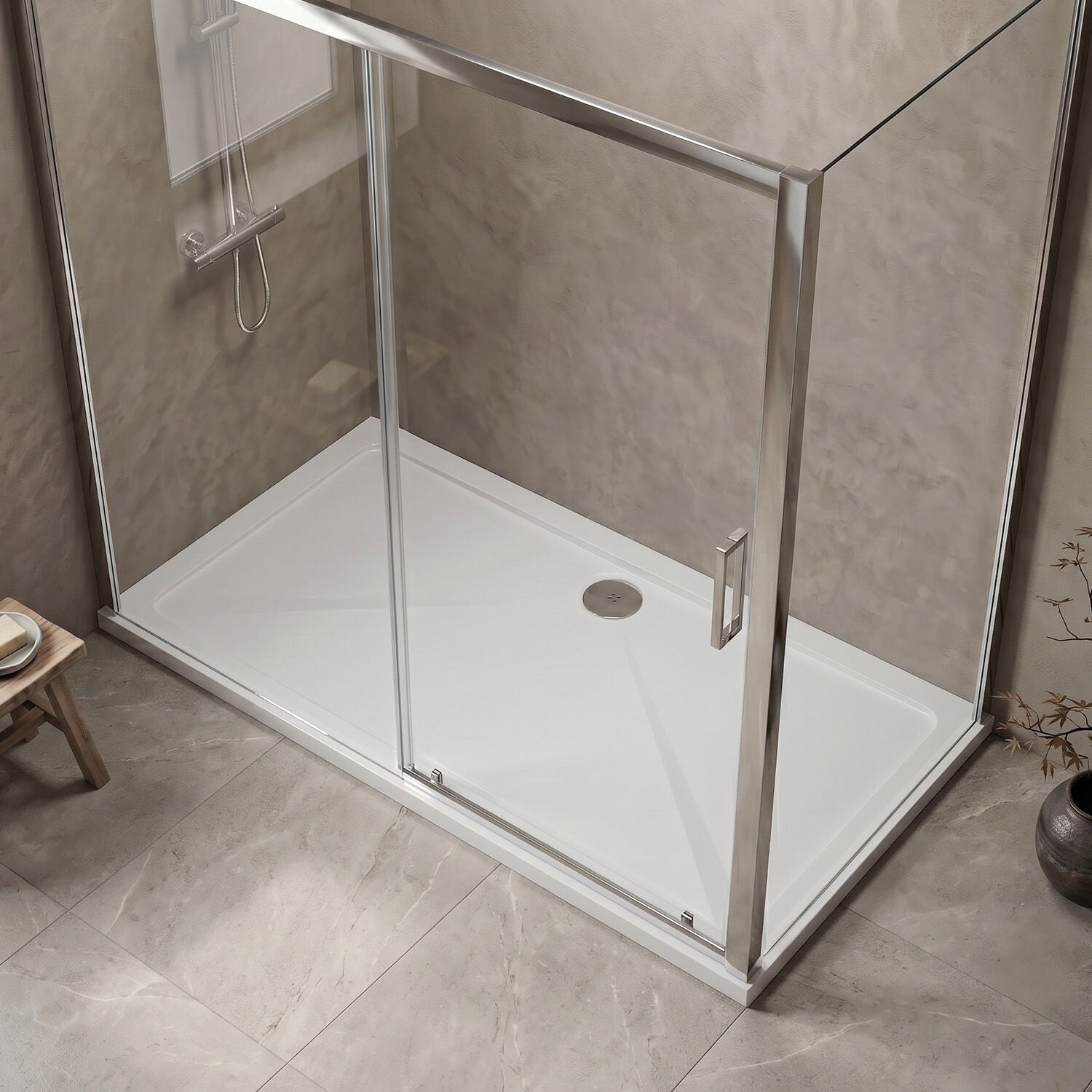 [BETR042] Premium Rectangular Shower Tray, 40mm Profile, White - Choice of Size - Silo
