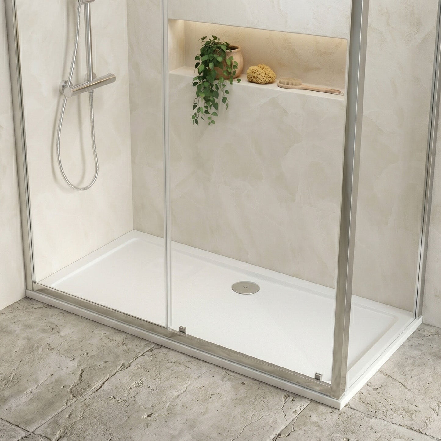 [BETR043] Premium Rectangular Shower Tray, 40mm Profile, White - Choice of Size - Silo