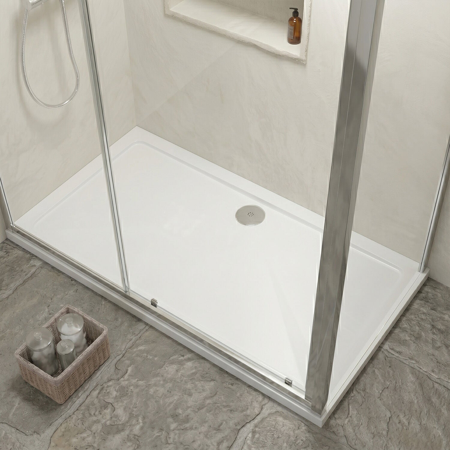 [BETR053] Premium Rectangular Shower Tray, 40mm Profile, White - Choice of Size - Silo