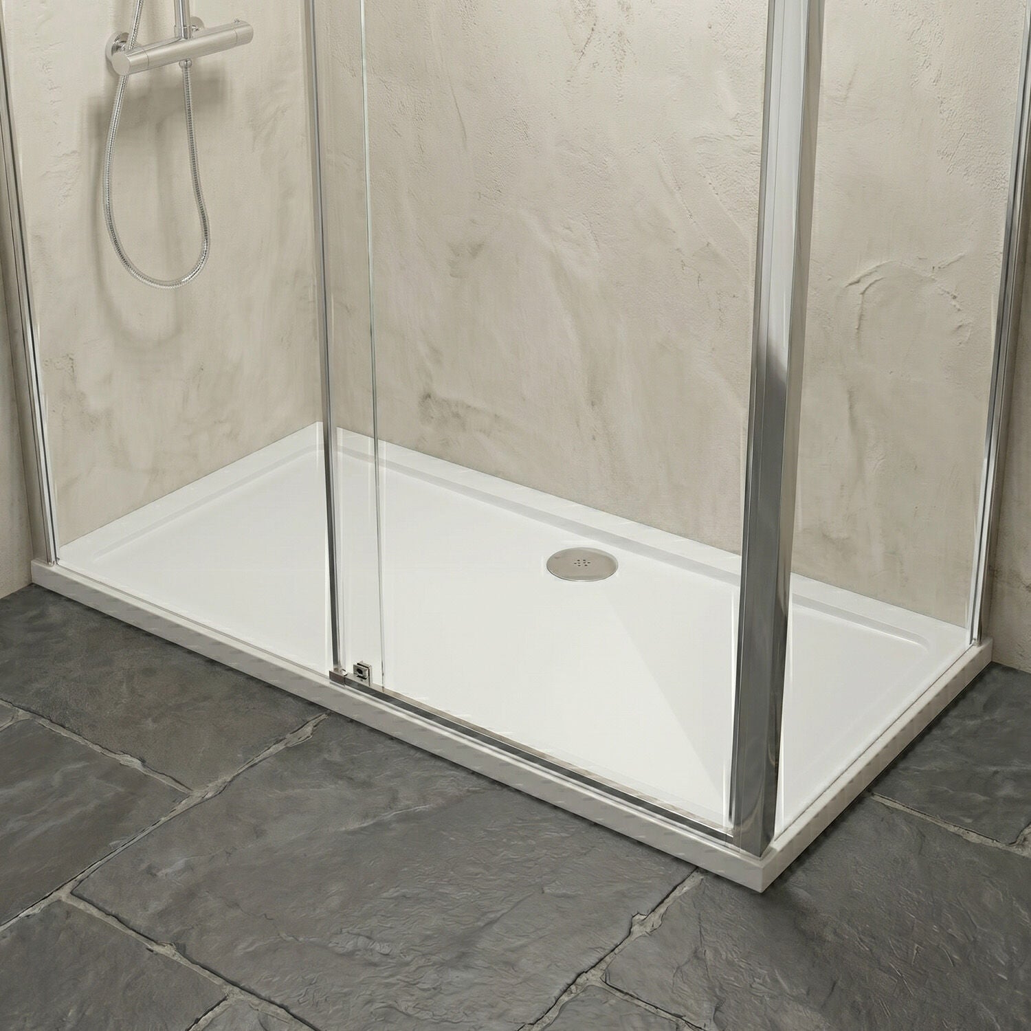 [BETR054] Premium Rectangular Shower Tray, 40mm Profile, White - Choice of Size - Silo