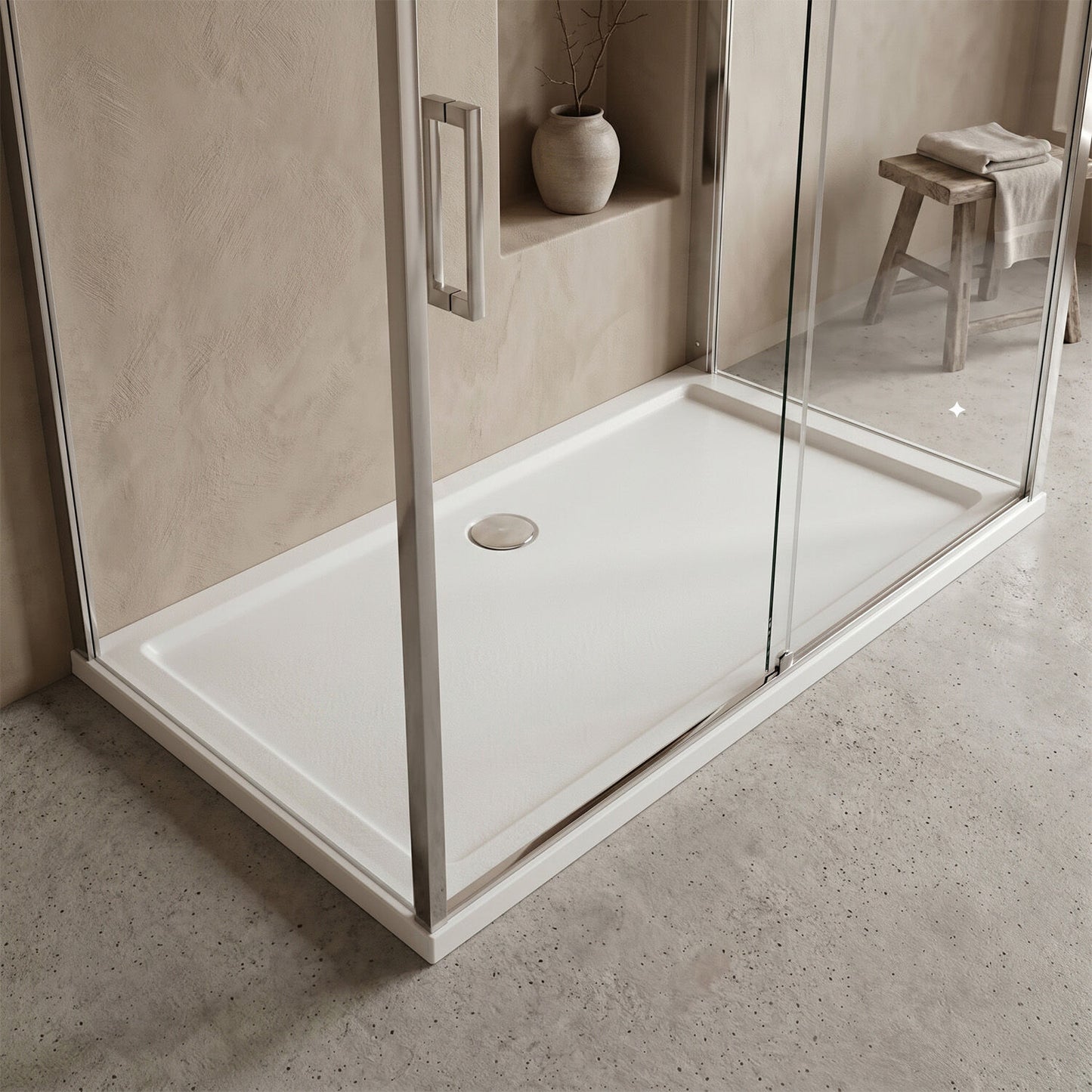 [BETR063] Premium Rectangular Shower Tray, 40mm Profile, White - Choice of Size - Silo