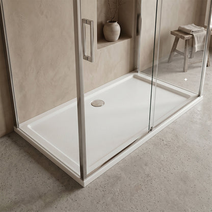 [BETR063] Premium Rectangular Shower Tray, 40mm Profile, White - Choice of Size - Silo