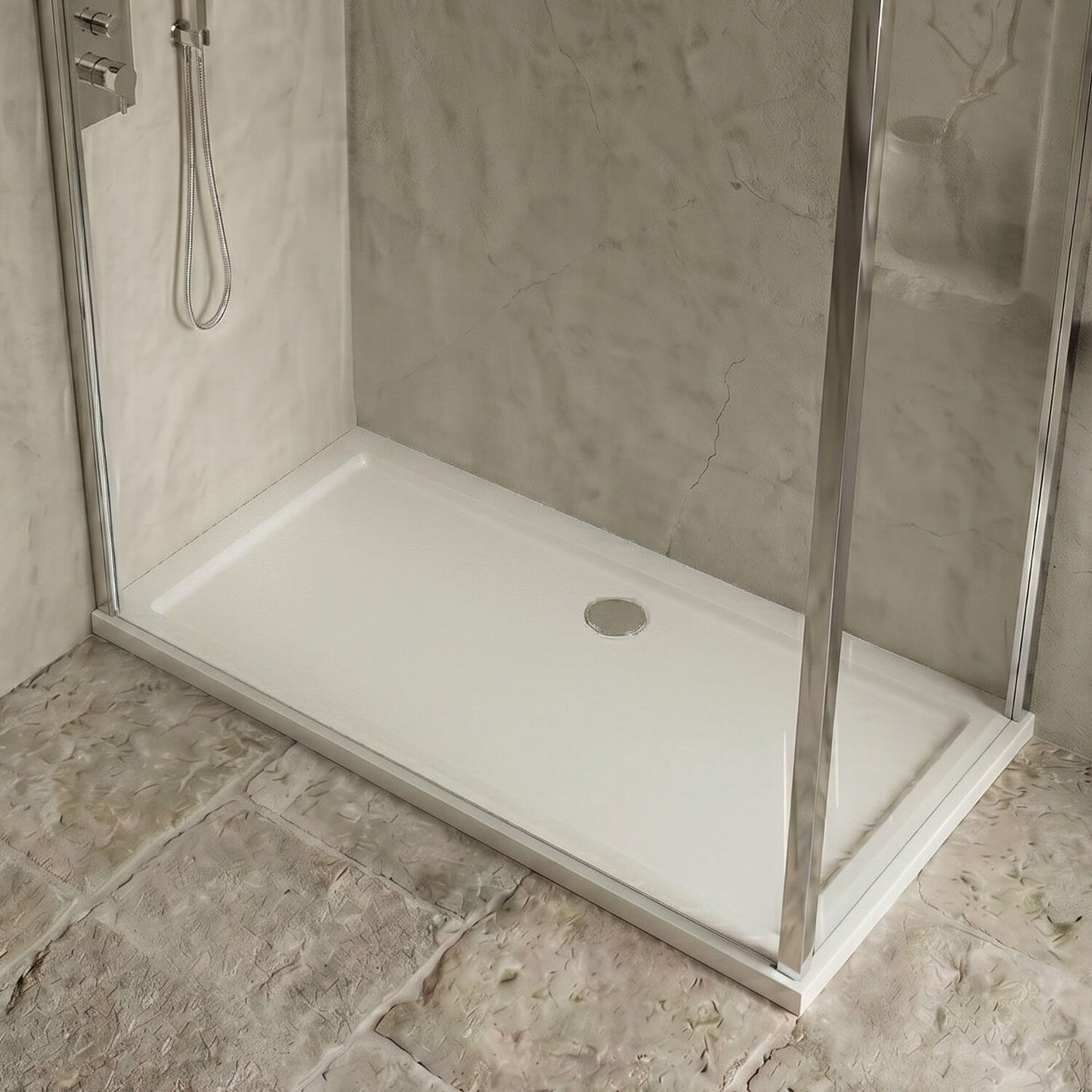 [BETR064] Premium Rectangular Shower Tray, 40mm Profile, White - Choice of Size - Silo