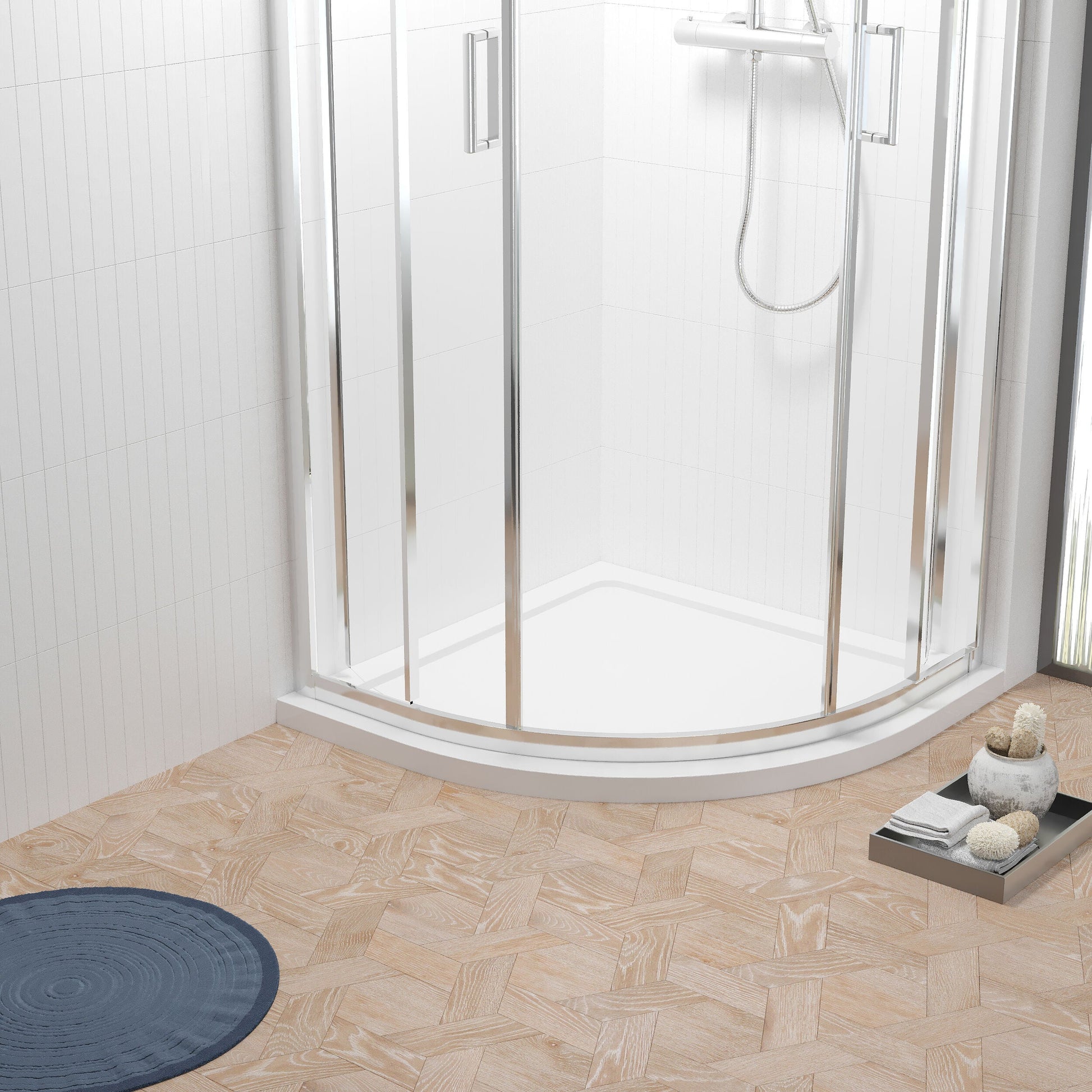 [BETR096] Balterley Shower Tray Quadrant, 40mm Profile Design - Choice of Size and Colour - Lifestyle 1