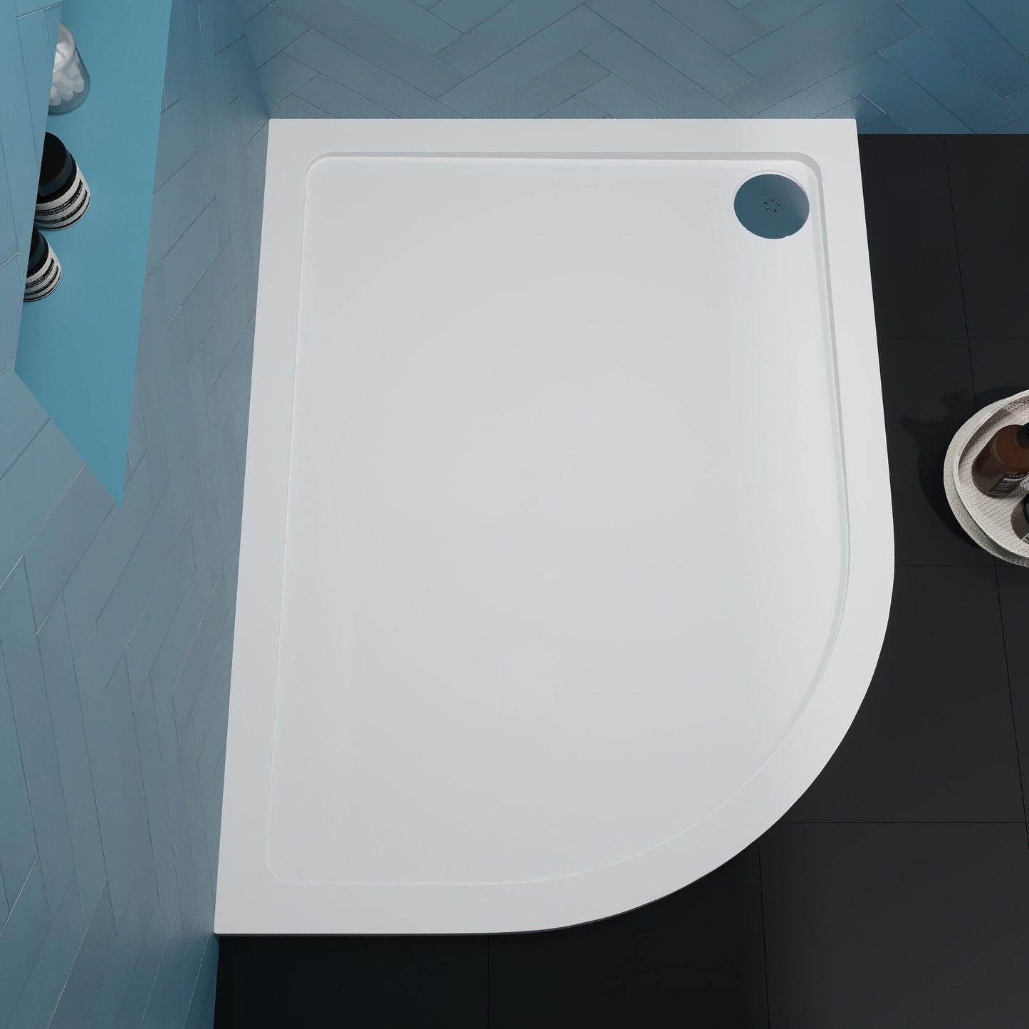 [BETR114] Balterley Shower Tray Modern Offset Quadrant Shower Tray, Left or Right Hand - Choice of Size and Finish - Lifestyle 2