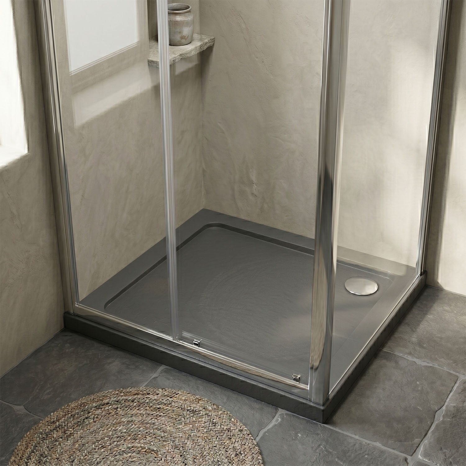 [BETR71002] Balterley Shower Tray Modern Square, 40mm Profile - Choice of Size and Colour - Silo