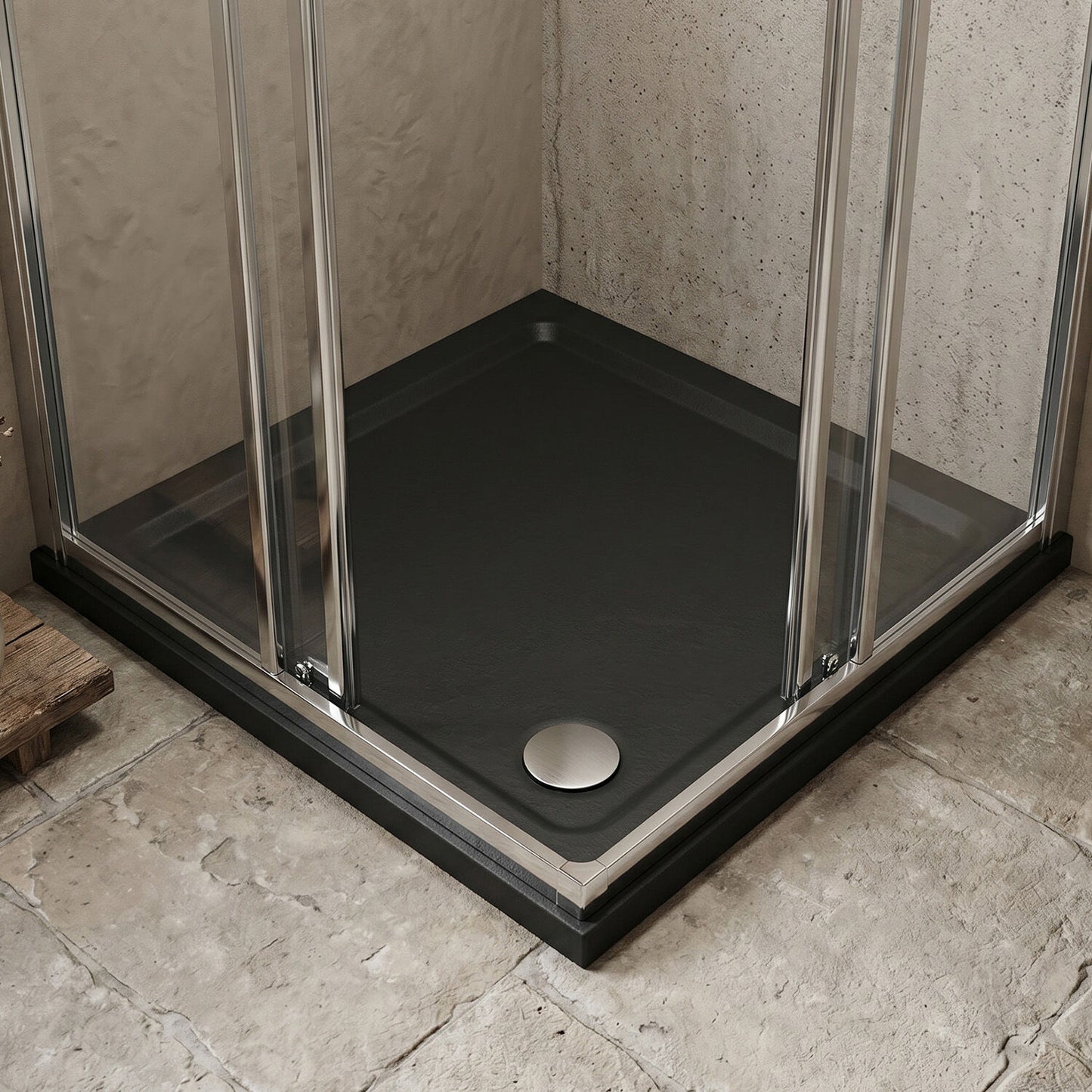 [BETR71006] Balterley Shower Tray Modern Square, 40mm Profile - Choice of Size and Colour - Silo
