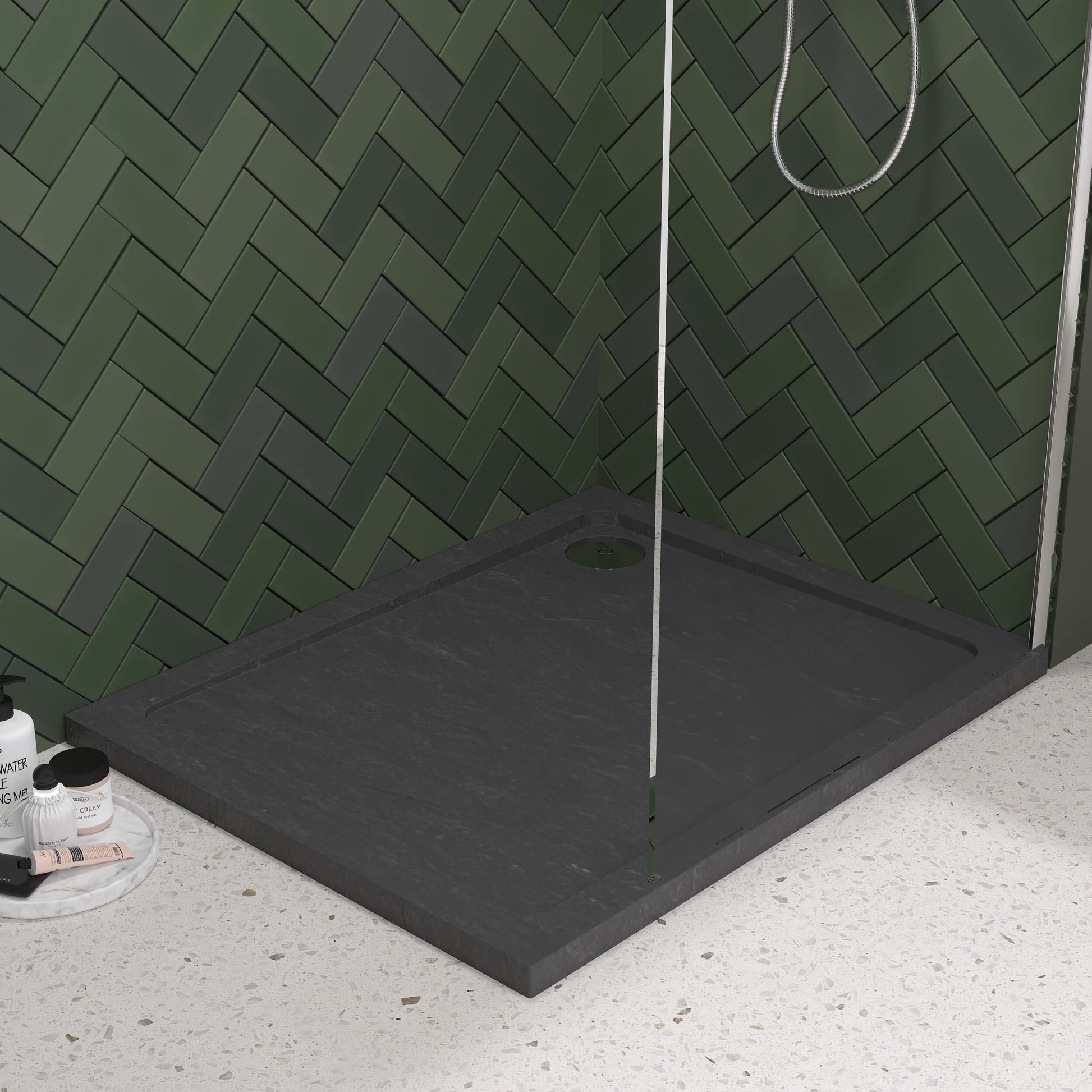 [BETR71013] Balterley Shower Tray Modern Rectangular 40mm Profile Slimline, White or Grey - Multiple Sizes Available - Lifestyle 1