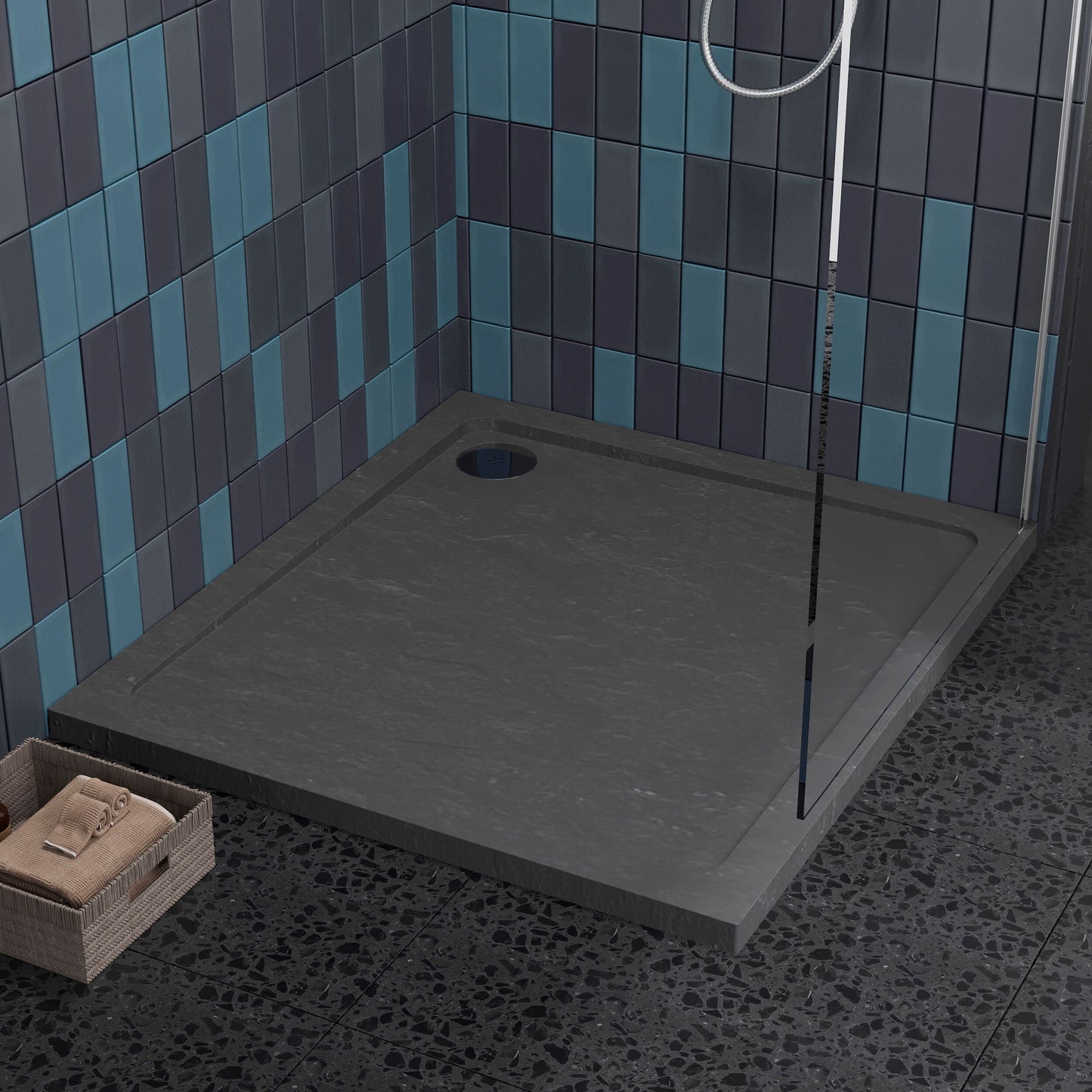 [BETR71014] Balterley Shower Tray Modern Rectangular 40mm Profile Slimline, White or Grey - Multiple Sizes Available - Lifestyle 1
