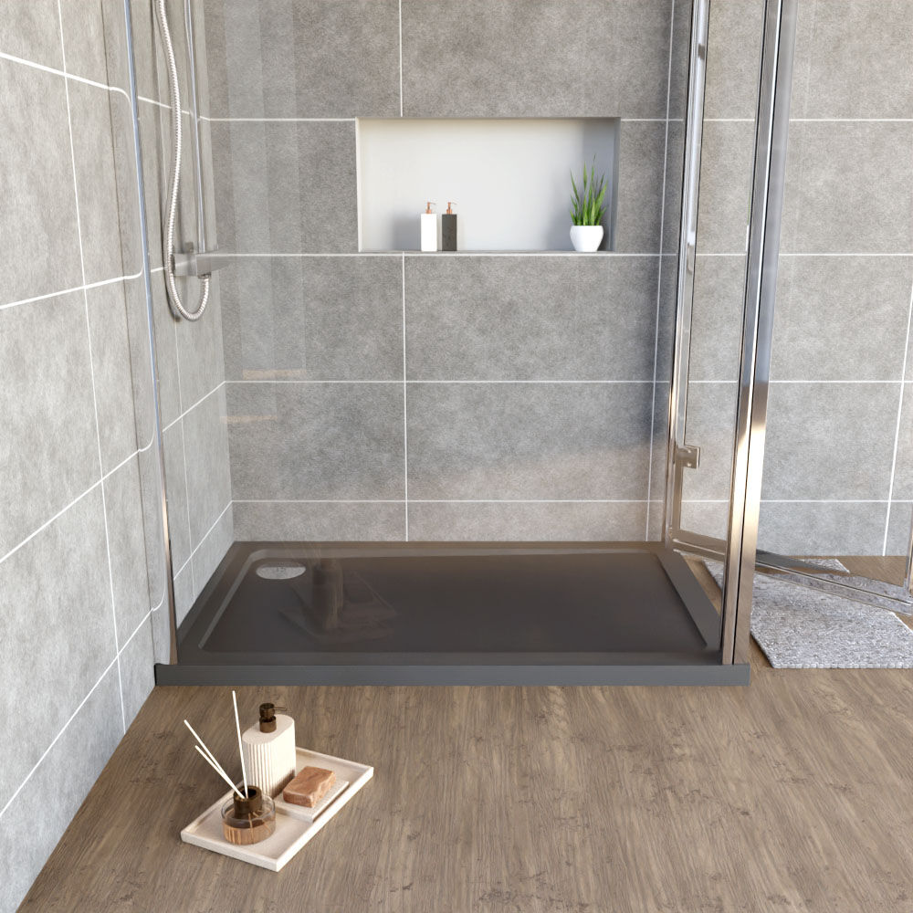 [BETR71016] Balterley Shower Tray Modern Rectangular 40mm Profile Slimline, White or Grey - Multiple Sizes Available - Lifestyle 1