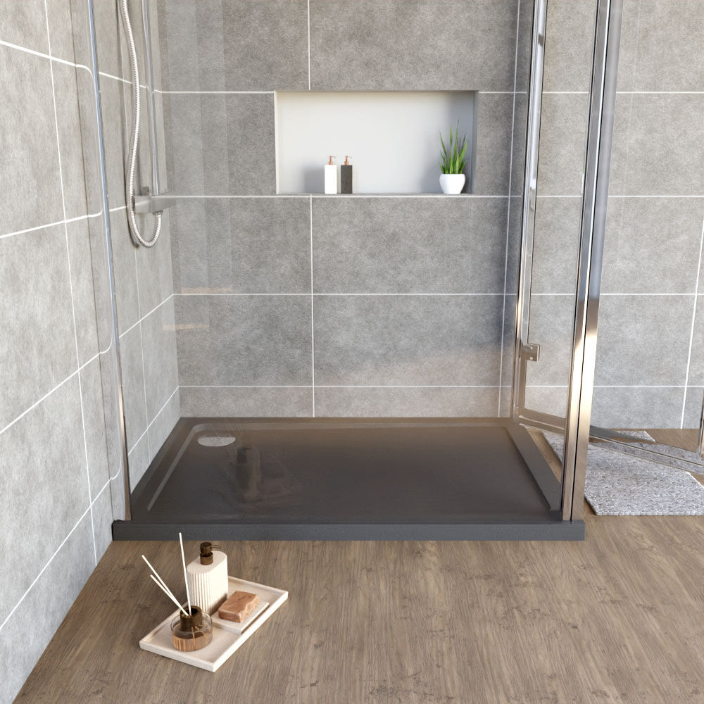 [BETR71017] Balterley Shower Tray Modern Rectangular 40mm Profile Slimline, White or Grey - Multiple Sizes Available - Lifestyle 1