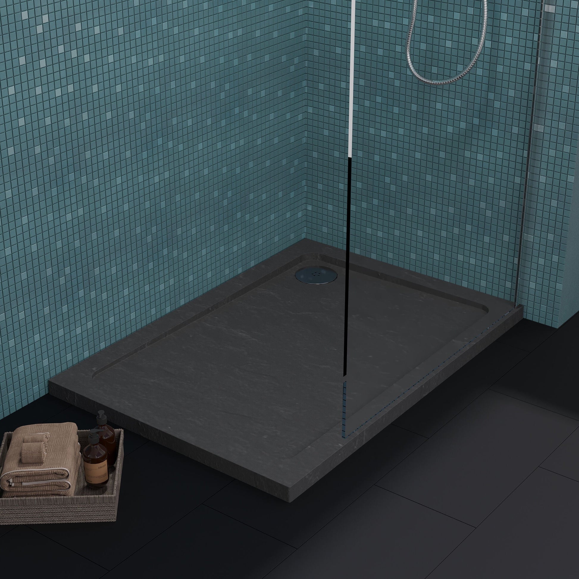[BETR71021] Balterley Shower Tray Modern Rectangular 40mm Profile Slimline, White or Grey - Multiple Sizes Available - Lifestyle 1