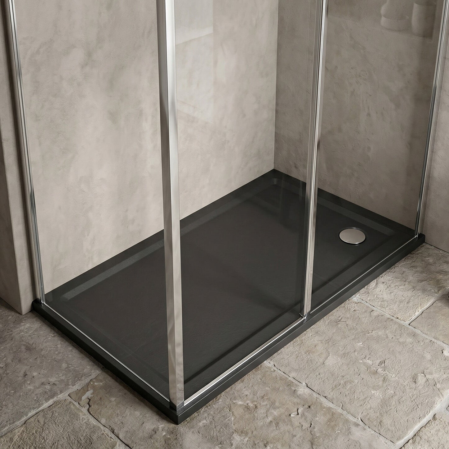 [BETR71022] Balterley Shower Tray Modern Rectangular 40mm Profile Slimline, Slate Grey - Multiple Sizes Available - Silo
