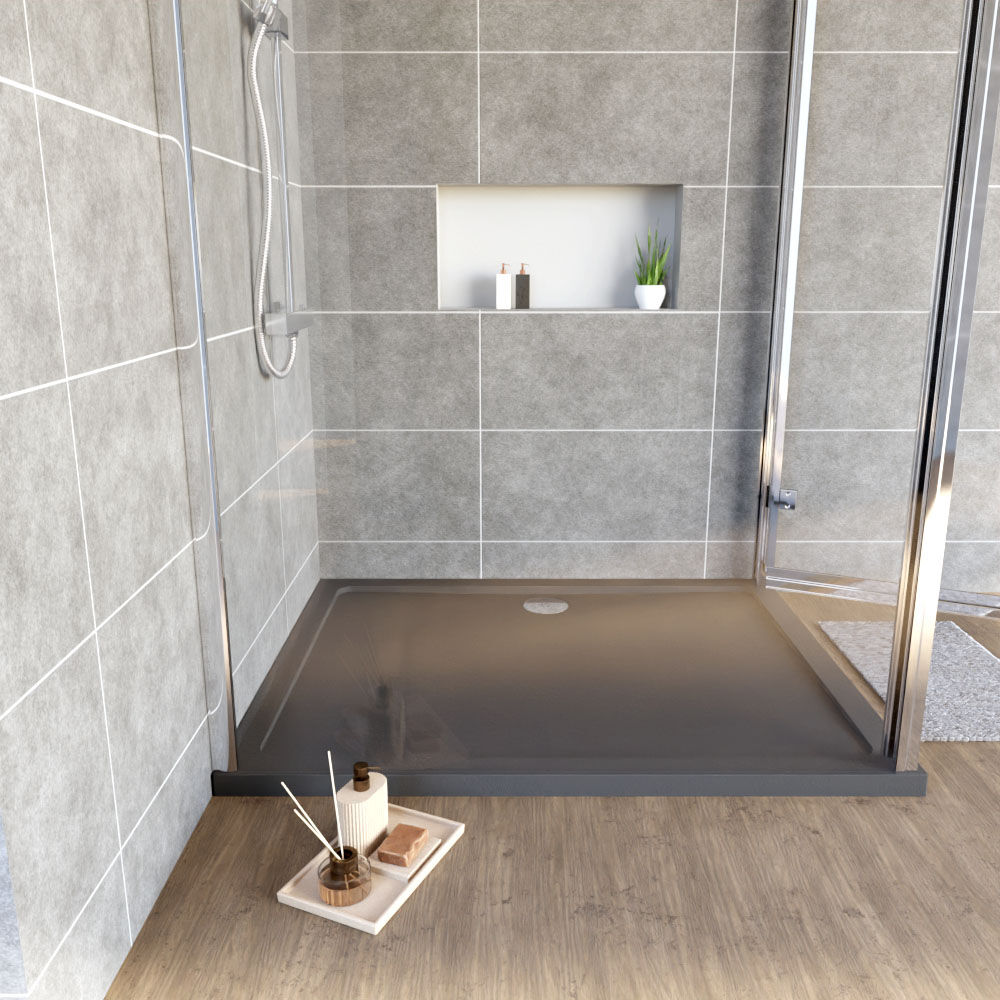 [BETR71025] Balterley Shower Tray Modern Rectangular 40mm Profile Slimline, White or Grey - Multiple Sizes Available - Lifestyle 1