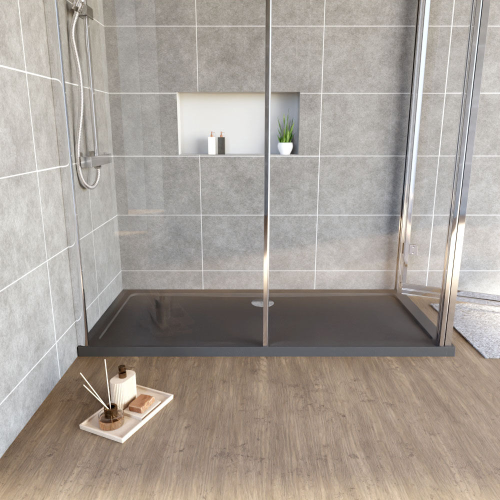 [BETR71041] Balterley Shower Tray Modern Rectangular 40mm Profile Slimline, White or Grey - Multiple Sizes Available - Lifestyle 1