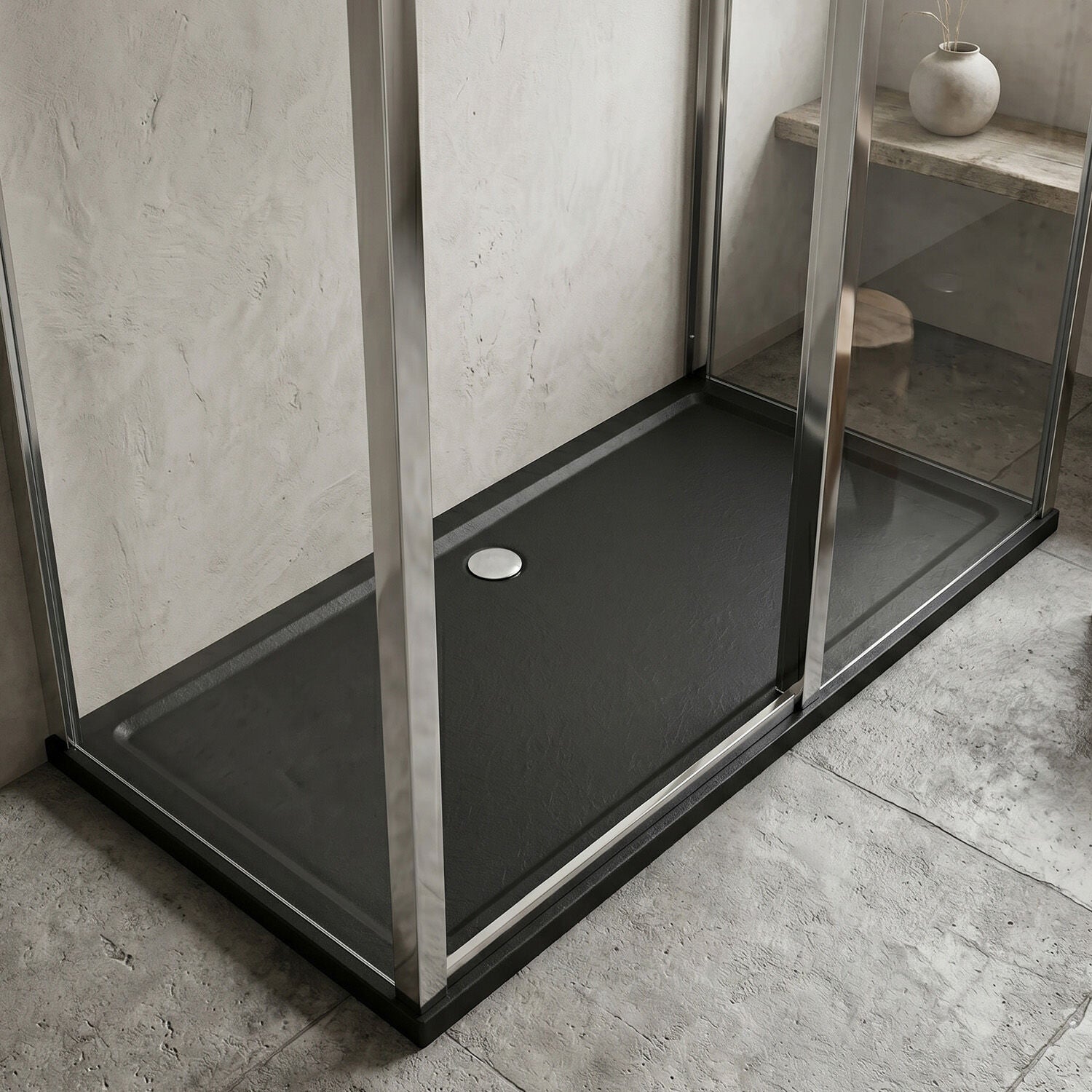 [BETR71041] Balterley Shower Tray Modern Rectangular 40mm Profile Slimline, Slate Grey - Multiple Sizes Available - Silo