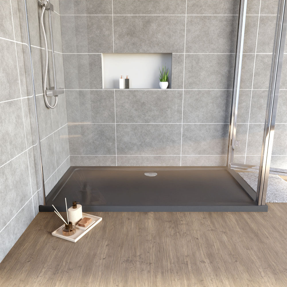 [BETR71043] Balterley Shower Tray Modern Rectangular 40mm Profile Slimline, White or Grey - Multiple Sizes Available - Lifestyle 1