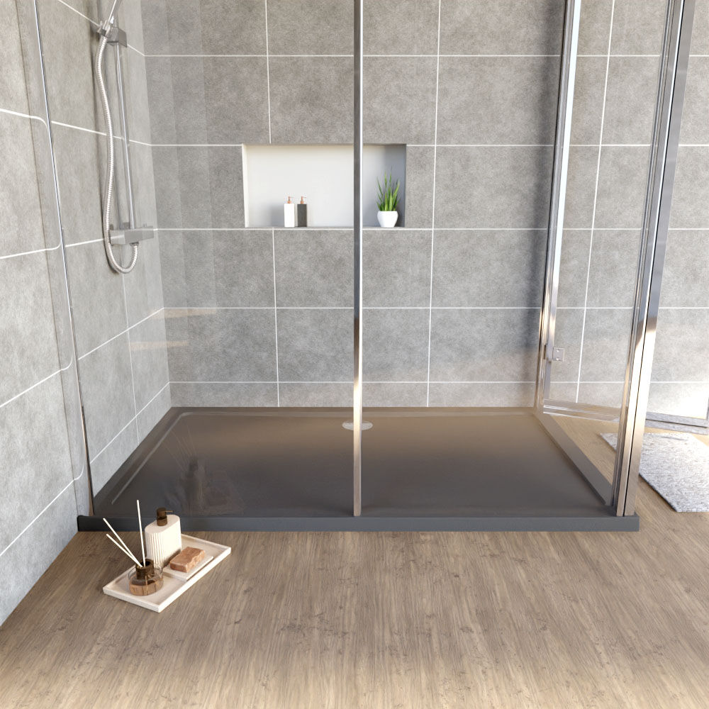[BETR71044] Balterley Shower Tray Modern Rectangular 40mm Profile Slimline, White or Grey - Multiple Sizes Available - Lifestyle 1