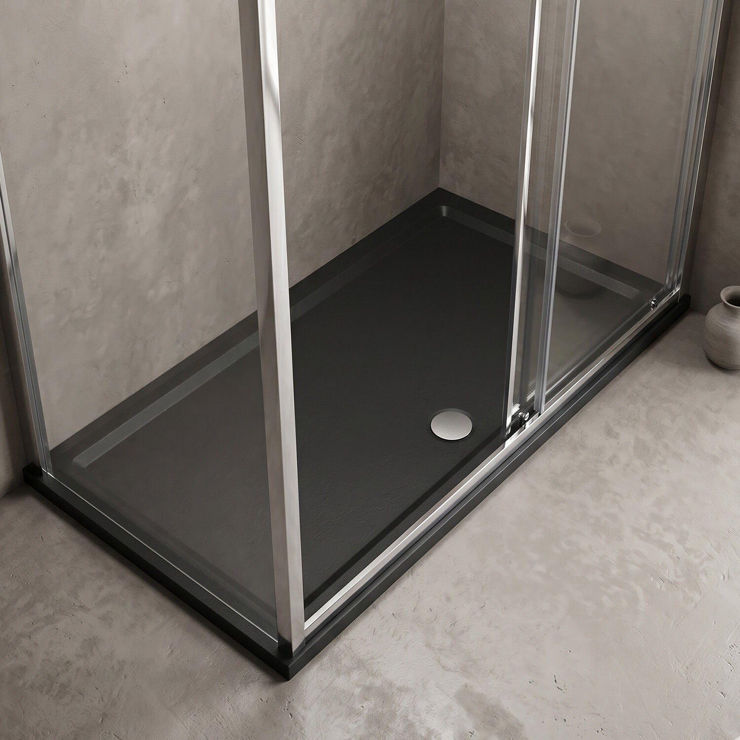 [BETR71052] Balterley Shower Tray Modern Rectangular 40mm Profile Slimline, Slate Grey - Multiple Sizes Available - Silo