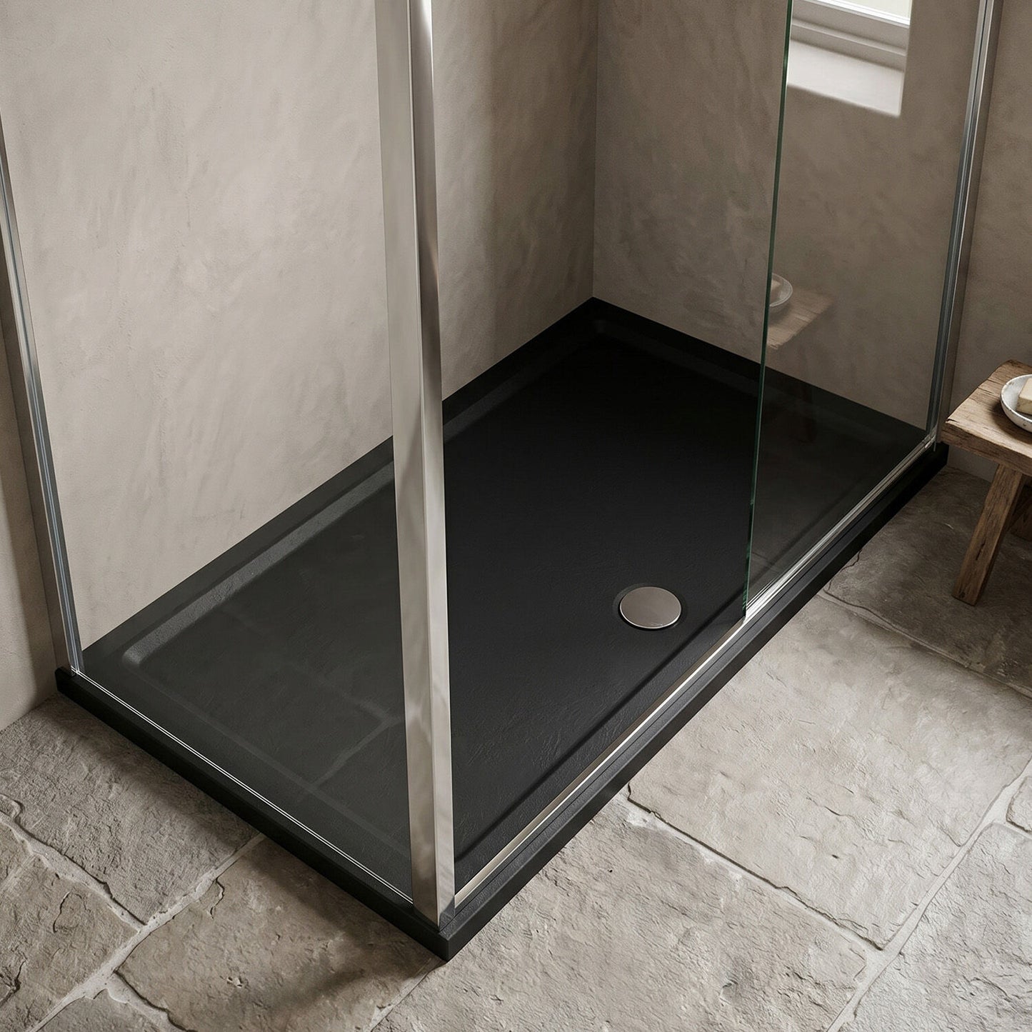 [BETR71053] Balterley Shower Tray Modern Rectangular 40mm Profile Slimline, Slate Grey - Multiple Sizes Available - Silo