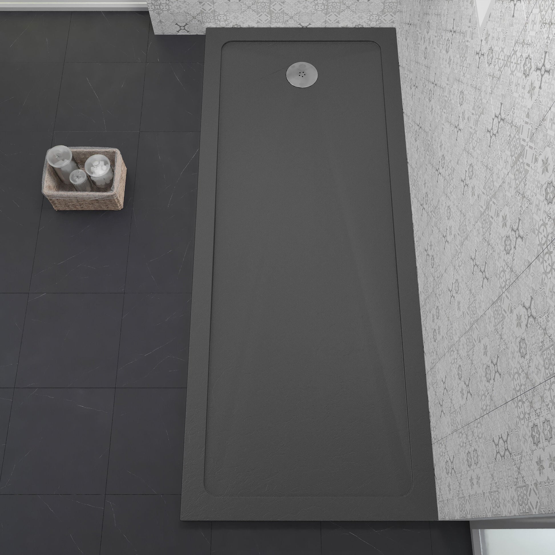 [BETR71060] Contemporary Bathroom 40mm Profile Bath Replacement Shower Tray - 1700 x 700mm - Lifestyle 2