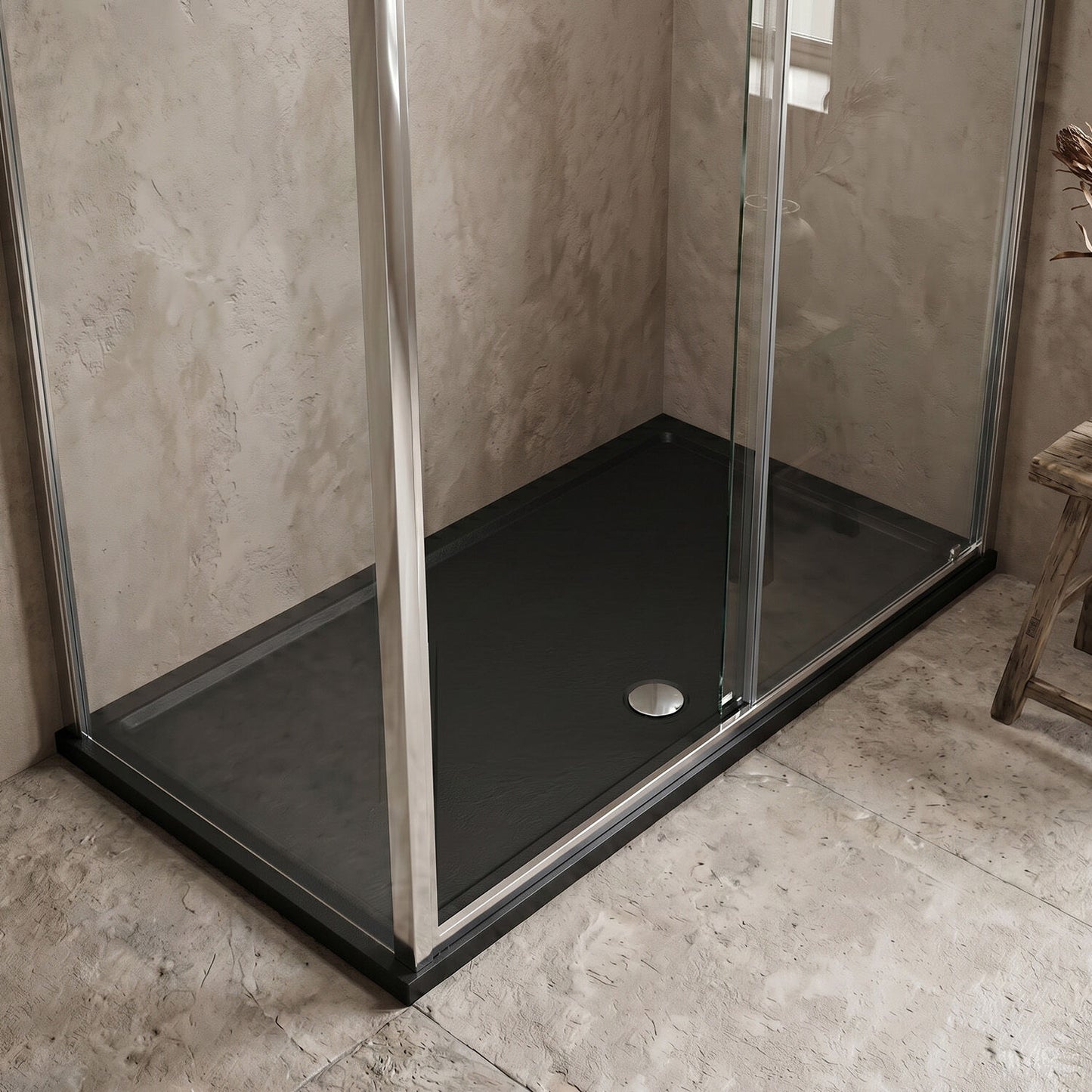 [BETR71064] Balterley Shower Tray Modern Rectangular 40mm Profile Slimline, Slate Grey - Multiple Sizes Available - Silo