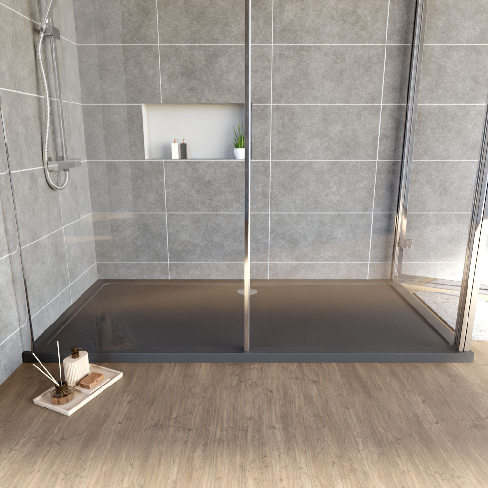 [BETR71074] Balterley Shower Tray Modern Rectangular 40mm Profile Slimline, White or Grey - Multiple Sizes Available - Lifestyle 1