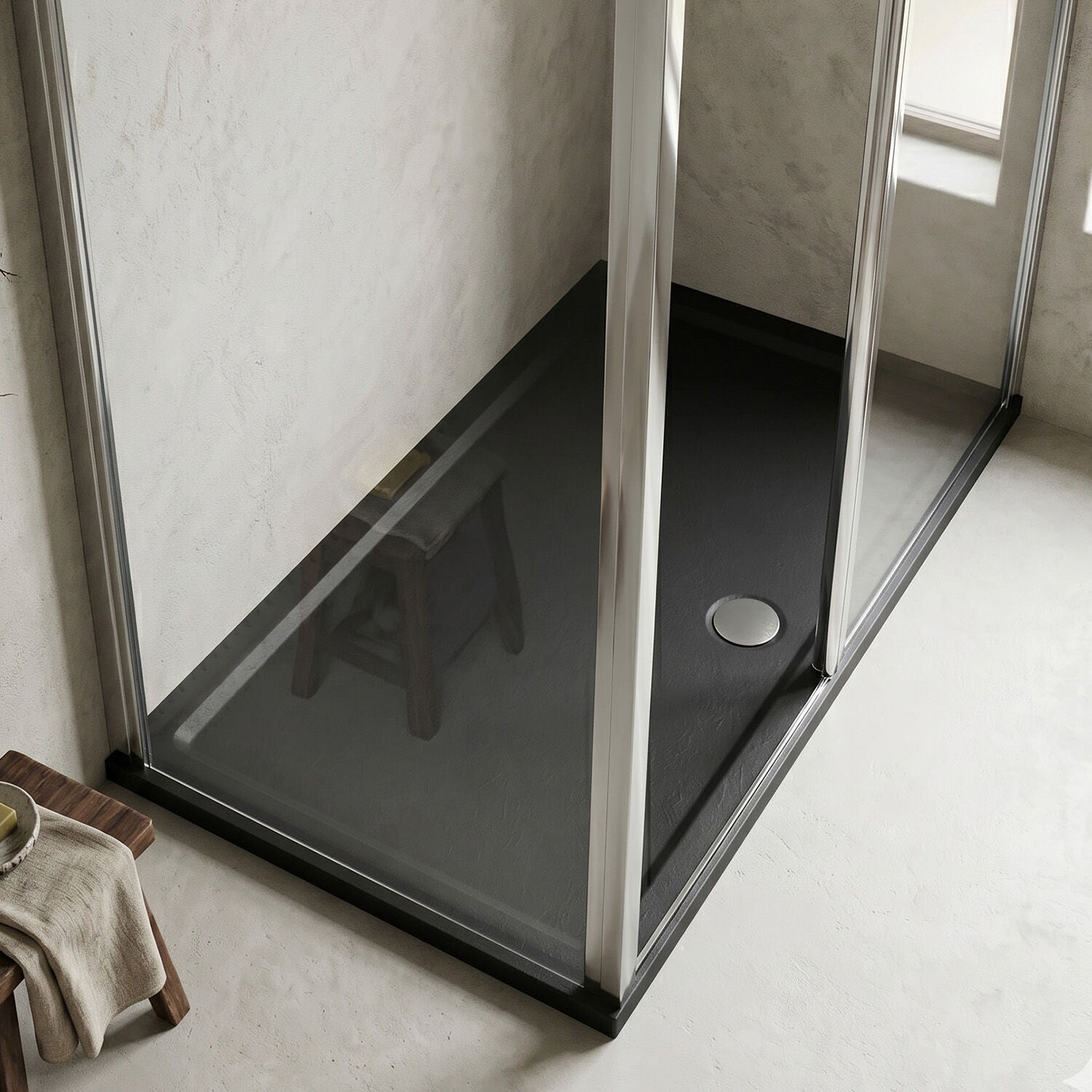 [BETR71074] Balterley Shower Tray Modern Rectangular 40mm Profile Slimline, Slate Grey - Multiple Sizes Available - Silo