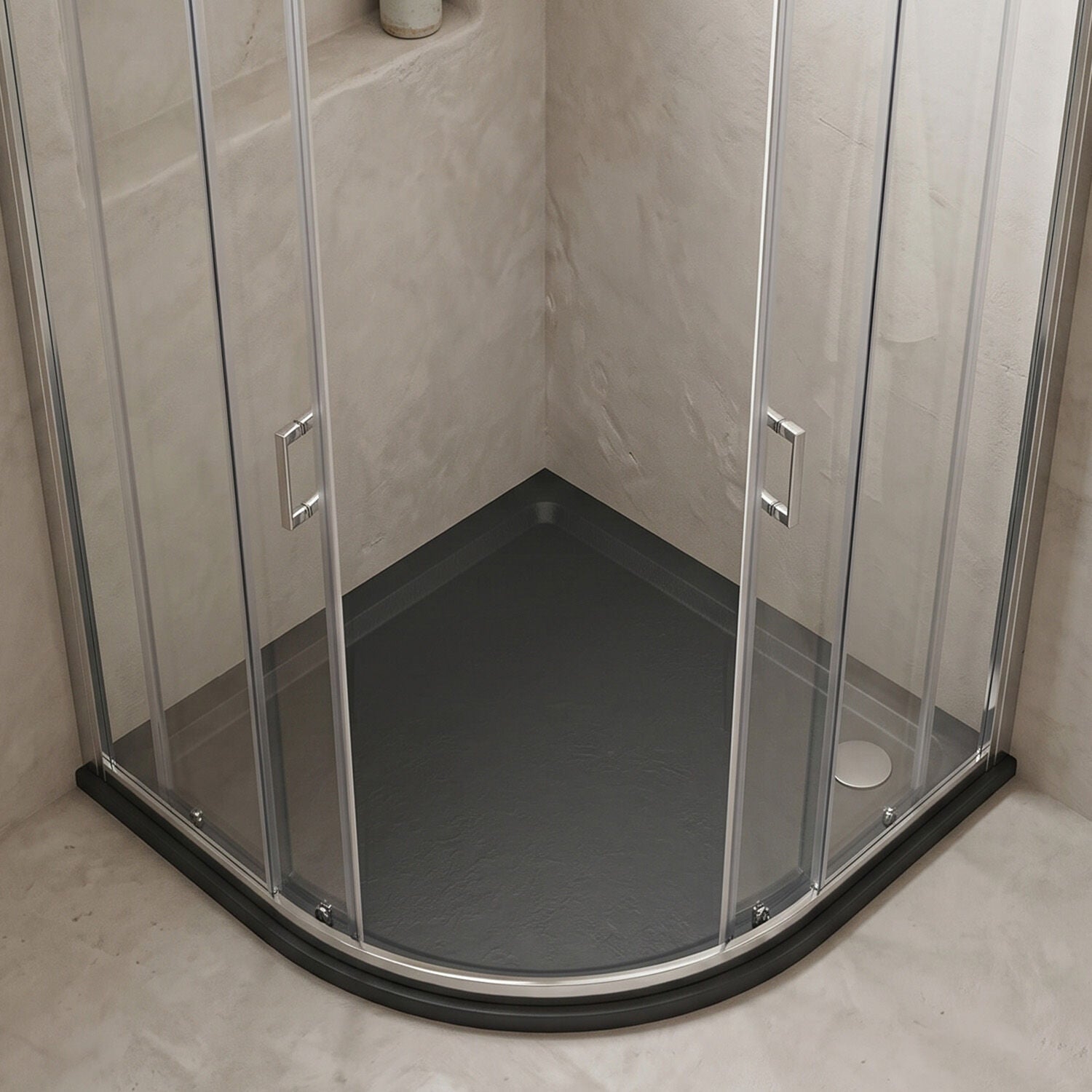 [BETR71101] Balterley Shower Tray Modern Offset Quadrant Shower Tray, Left or Right Hand - Choice of Size and Finish - Silo