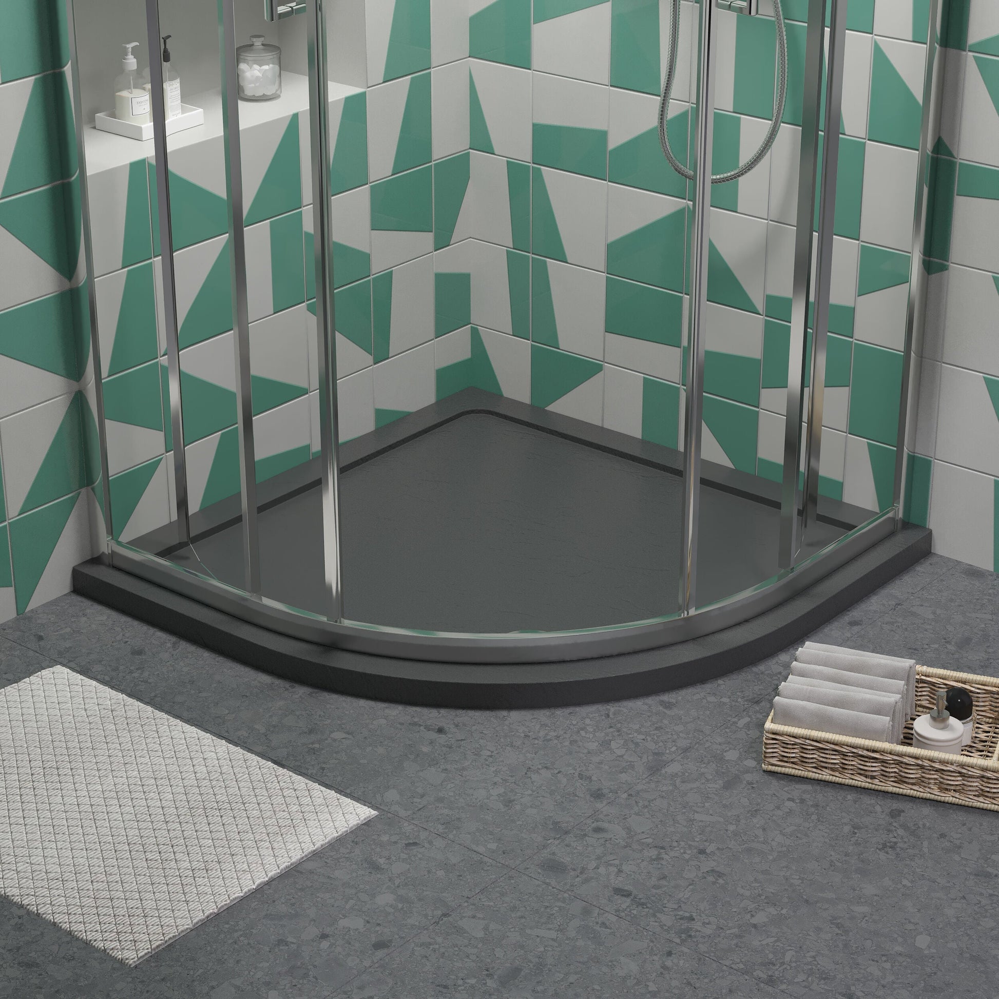[BETR71106] Balterley Shower Tray Quadrant, 40mm Profile Design - Choice of Size and Colour - Lifestyle 1