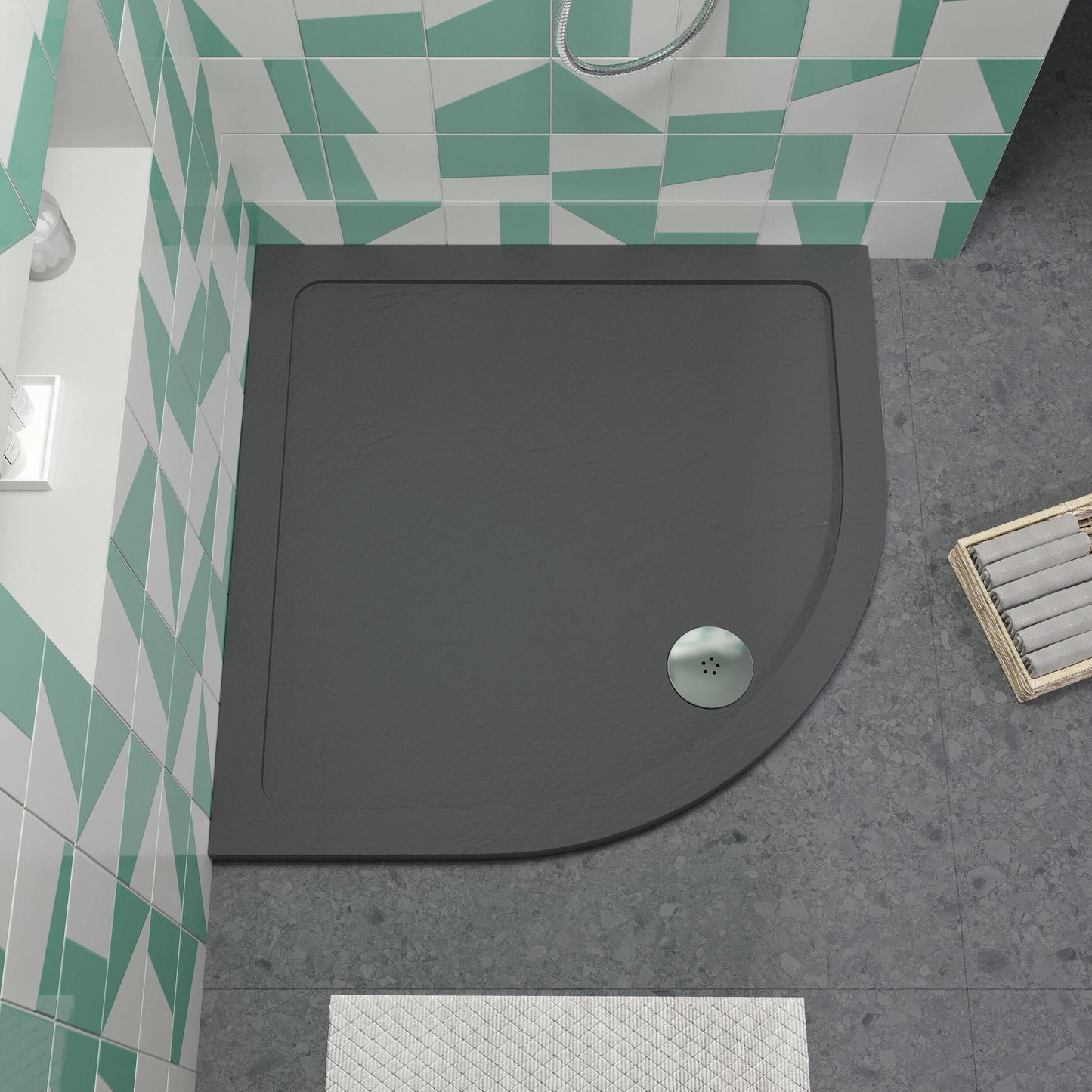[BETR71106] Balterley Shower Tray Quadrant, 40mm Profile Design - Choice of Size and Colour - Lifestyle 2