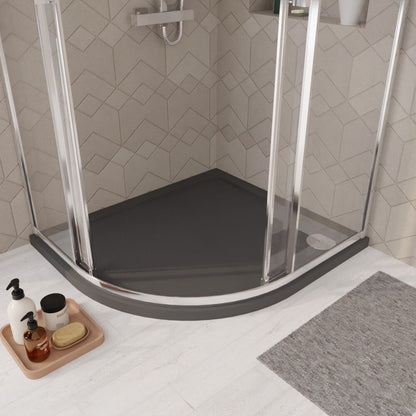 [BETR71110] Balterley Shower Tray Modern Offset Quadrant Shower Tray, Left or Right Hand - Choice of Size and Finish - Lifestyle 1