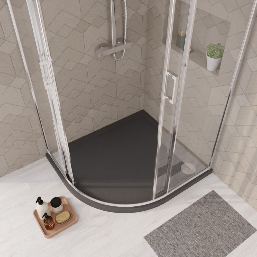 [BETR71110] Balterley Shower Tray Modern Offset Quadrant Shower Tray, Left or Right Hand - Choice of Size and Finish - Lifestyle 2