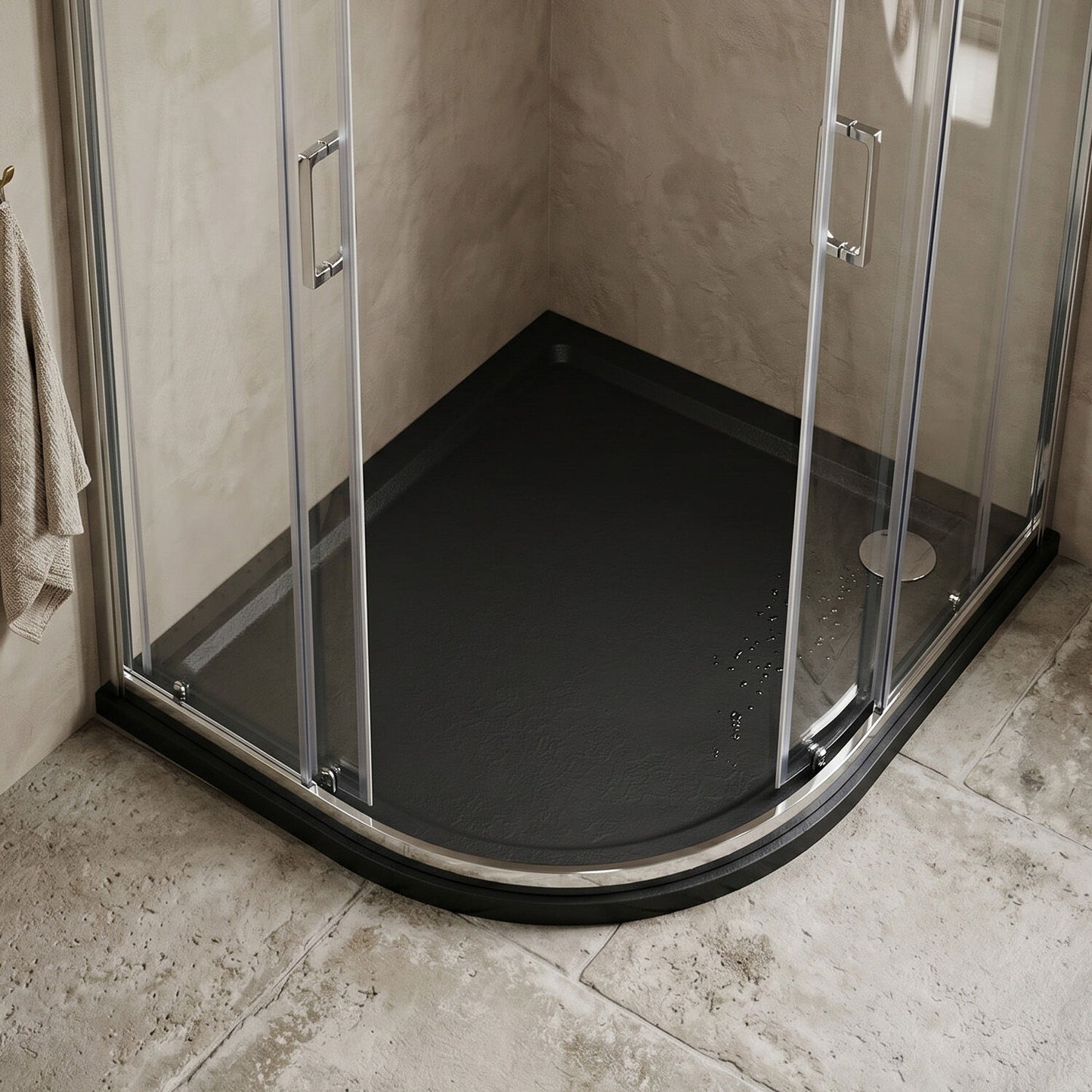 [BETR71110] Balterley Shower Tray Modern Offset Quadrant Shower Tray, Left or Right Hand - Choice of Size and Finish - Silo