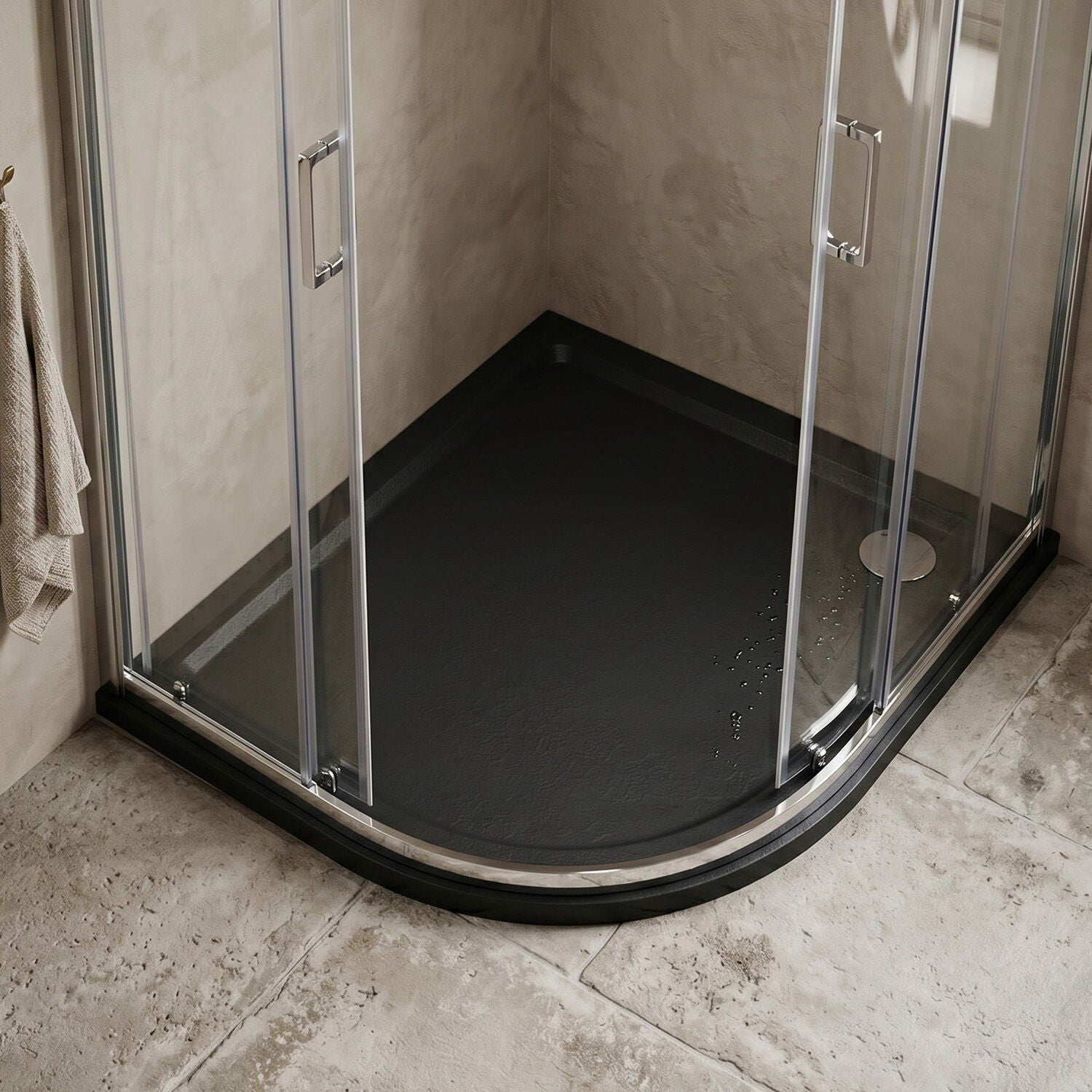 [BETR71110] Balterley Shower Tray Modern Offset Quadrant Shower Tray, Left or Right Hand - Choice of Size and Finish - Silo