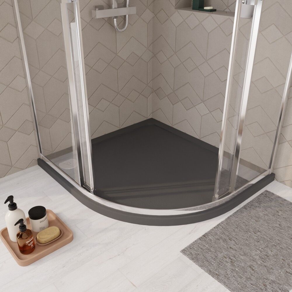 [BETR71111] Balterley Shower Tray Modern Offset Quadrant Shower Tray, Left or Right Hand - Choice of Size and Finish - Lifestyle 1