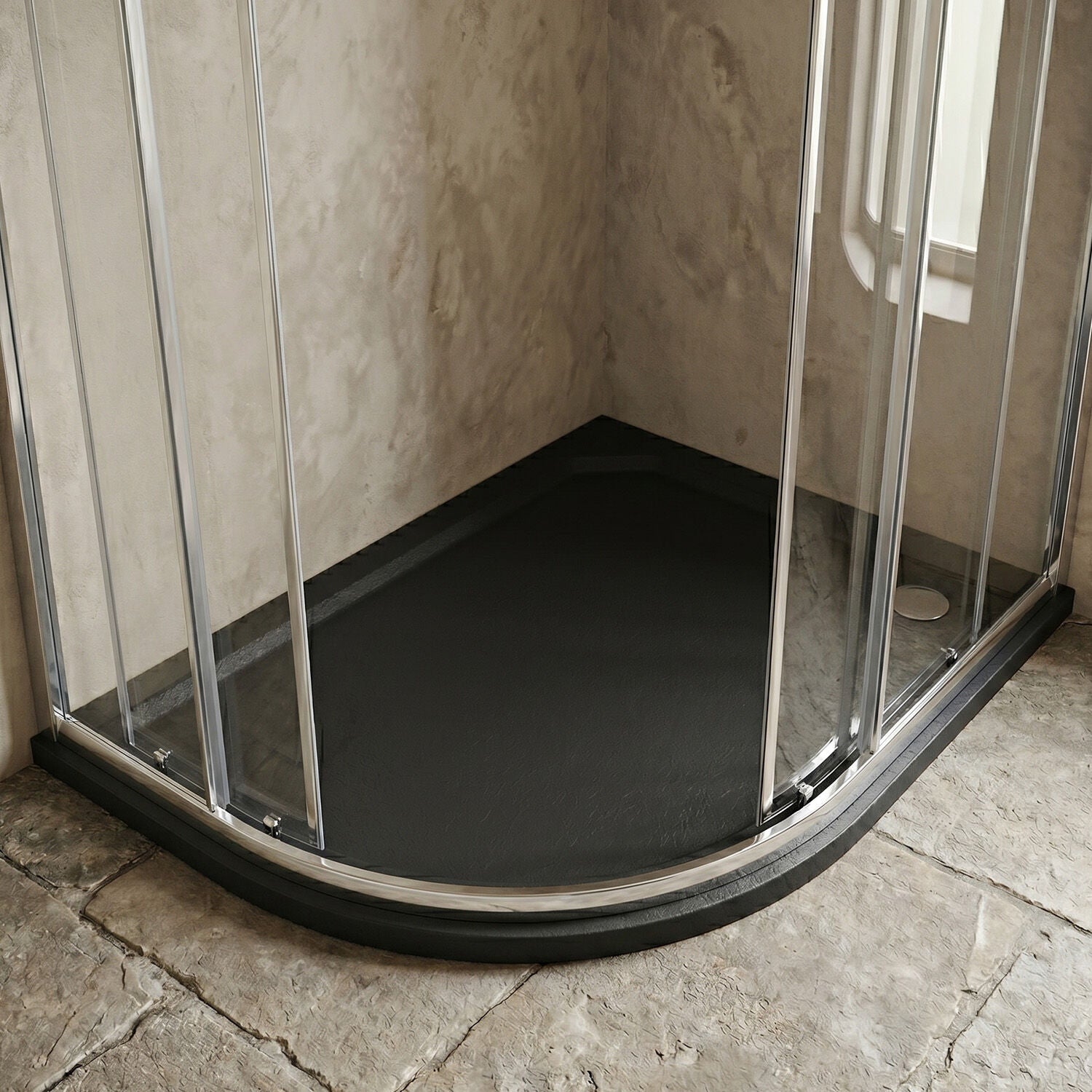 [BETR71112] Balterley Shower Tray Modern Offset Quadrant Shower Tray, Left or Right Hand - Choice of Size and Finish - Silo