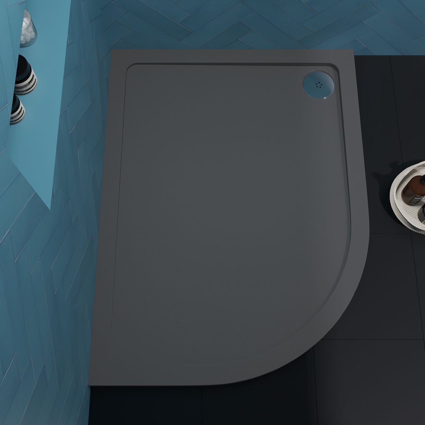 [BETR71114] Balterley Shower Tray Modern Offset Quadrant Shower Tray, Left or Right Hand - Choice of Size and Finish - Lifestyle 2