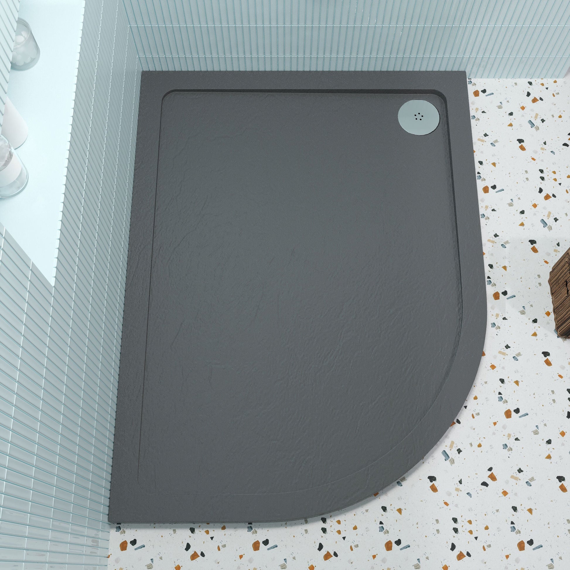 [BETR71115] Balterley Shower Tray Modern Offset Quadrant Shower Tray, Left or Right Hand - Choice of Size and Finish - Lifestyle 2
