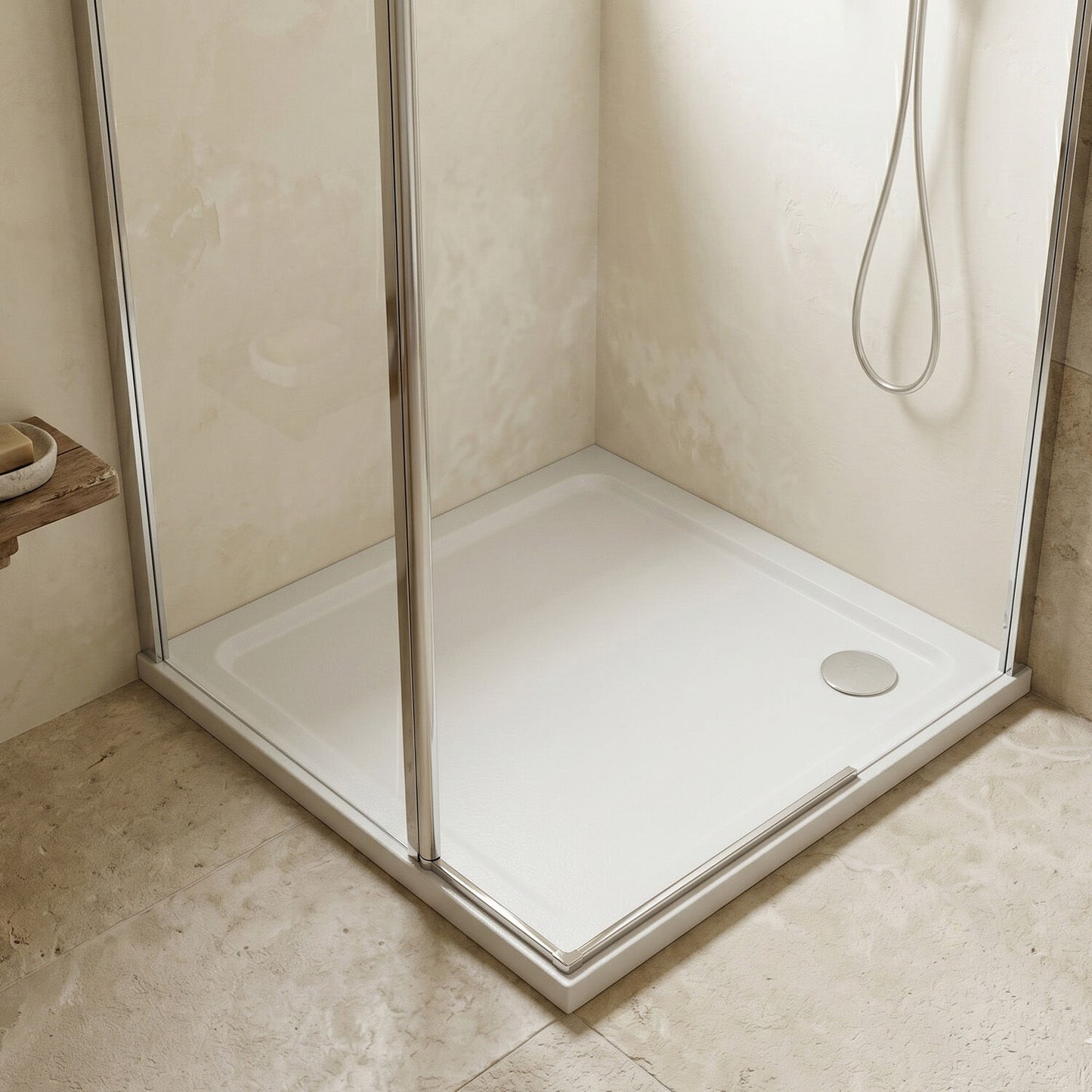 [BETSR006] Slip Resistant Slimline Square Shower Tray - Choice of Size - Silo