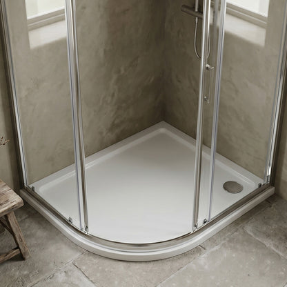 [BETSR108] Slip Resistant Slimline Offset Quadrant Shower Tray - Choice of Size and Orientation - Silo