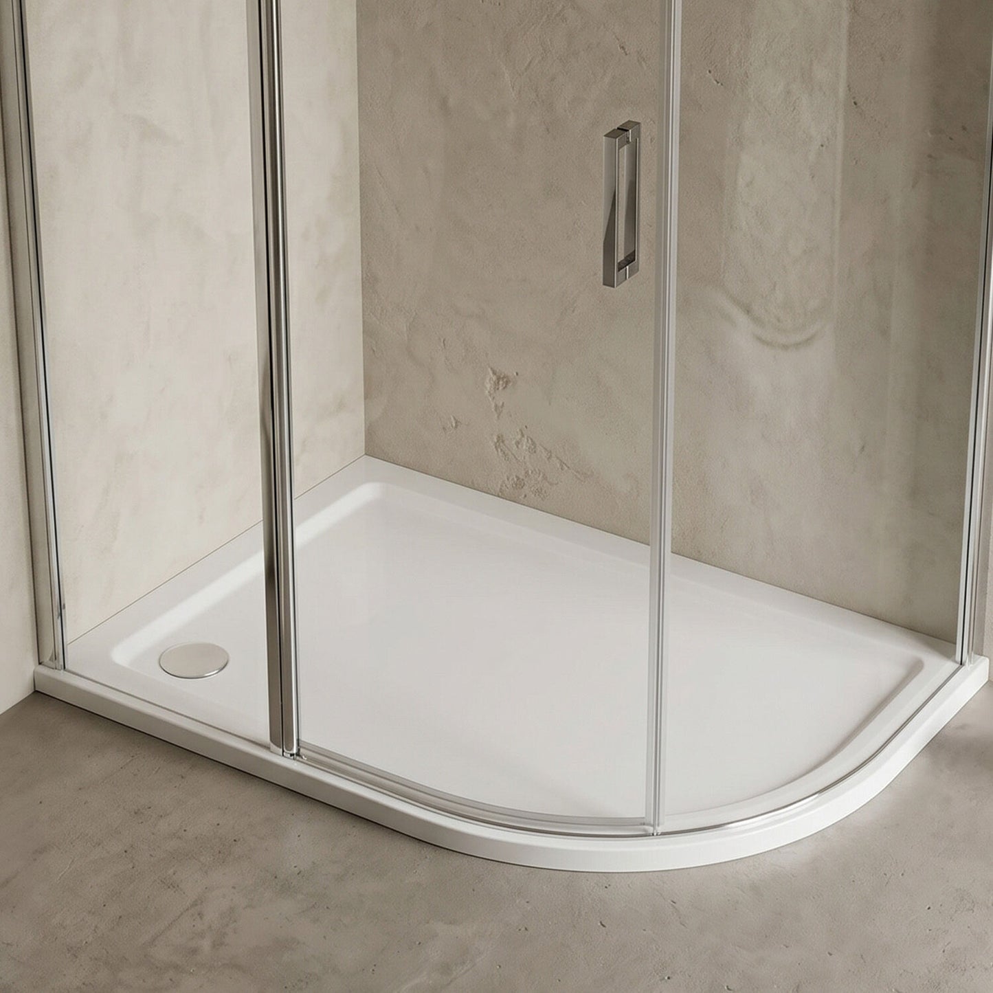 [BETSR113] Slip Resistant Slimline Offset Quadrant Shower Tray - Choice of Size and Orientation - Silo